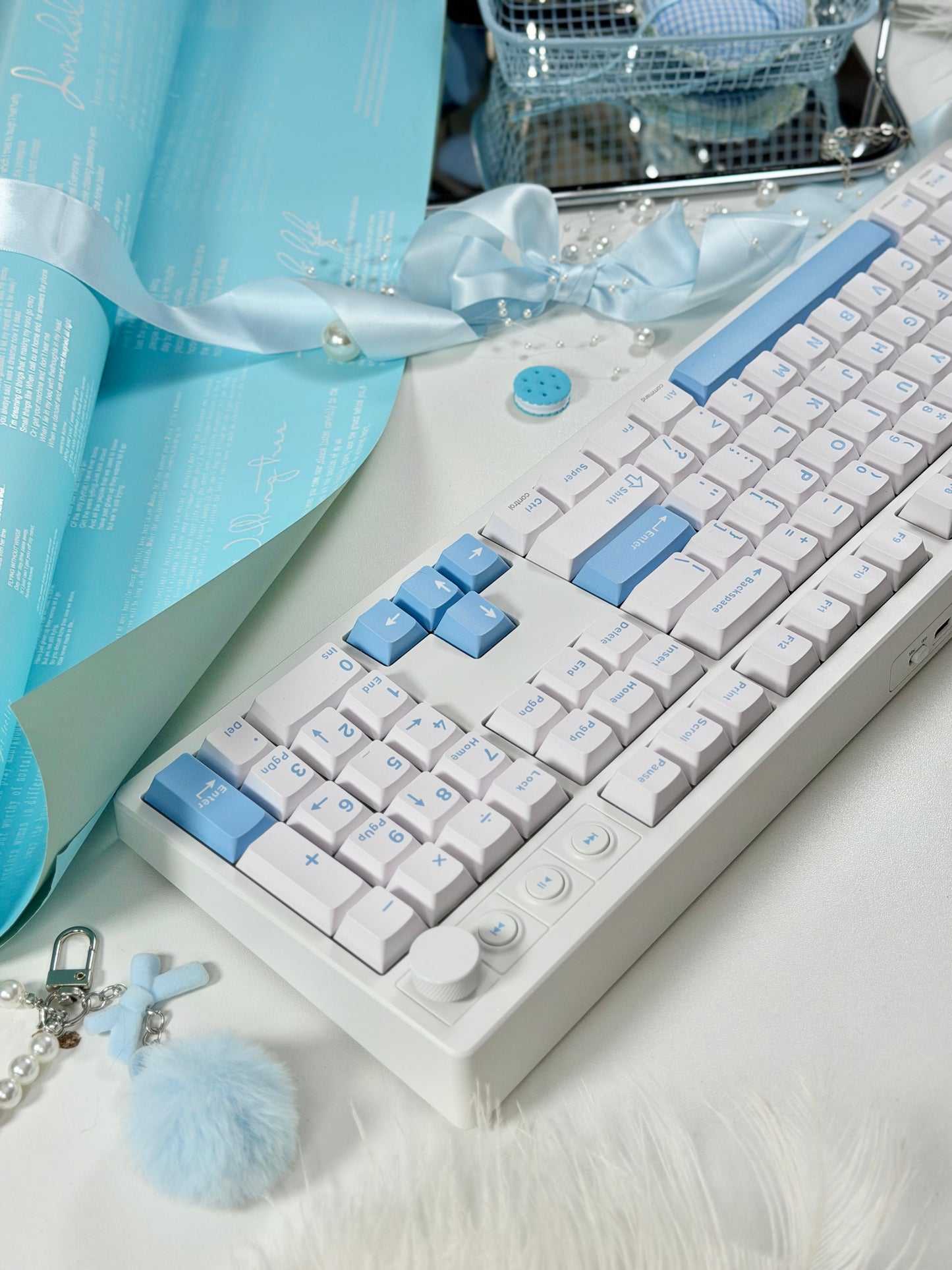 Unboxing For SALEs Mechlands Vibe108 Silent Switch Mechanical Keyboard White Blue