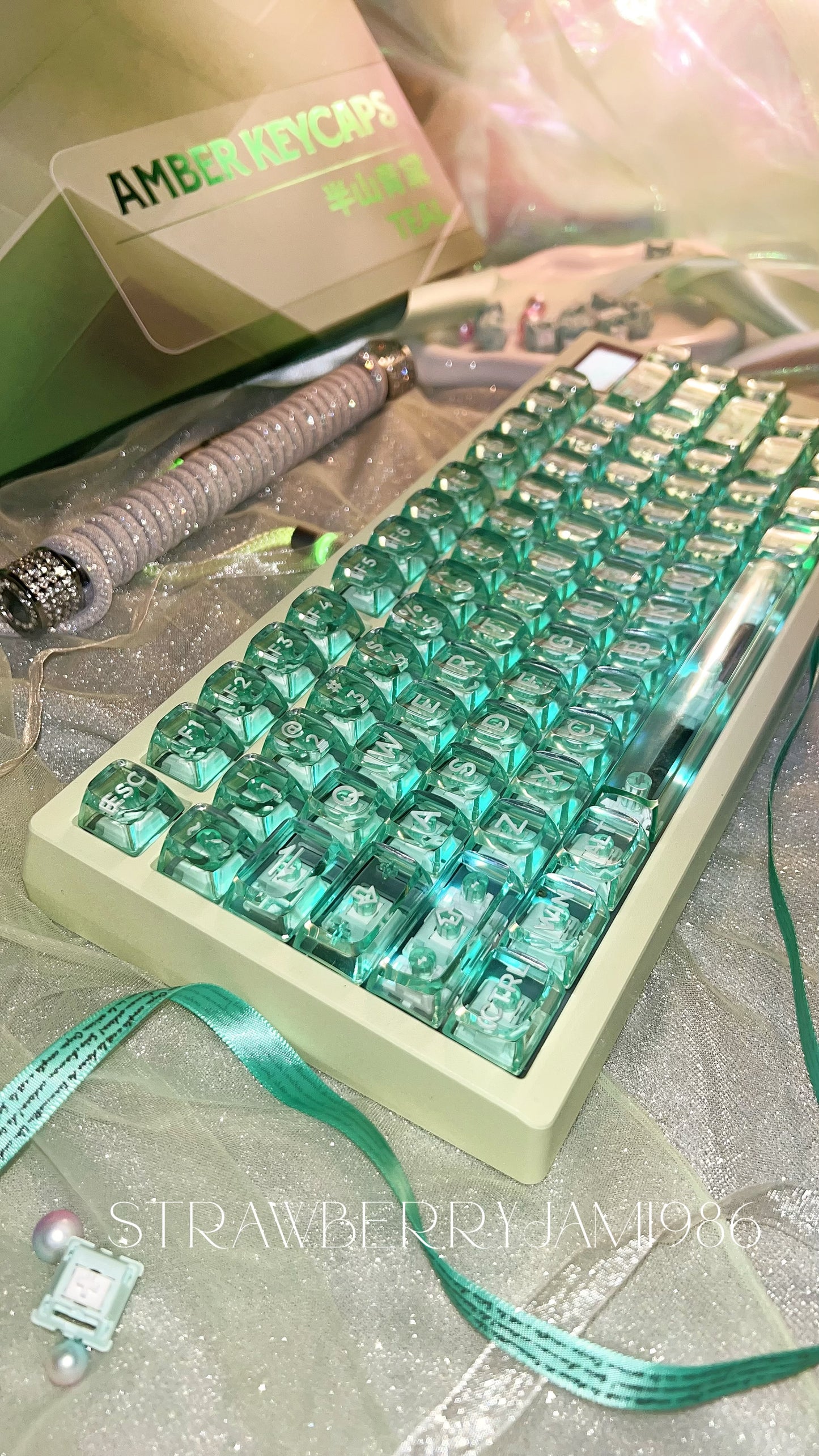 [only 1 Instock] Prebuilt ZOOM75 Green Aluminum Customized Mechanical Keyboard