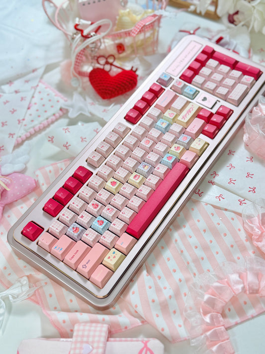 #0242 Showa Dessert Cream Soda Pastel Grid Keycaps Designed By Keyria Labs