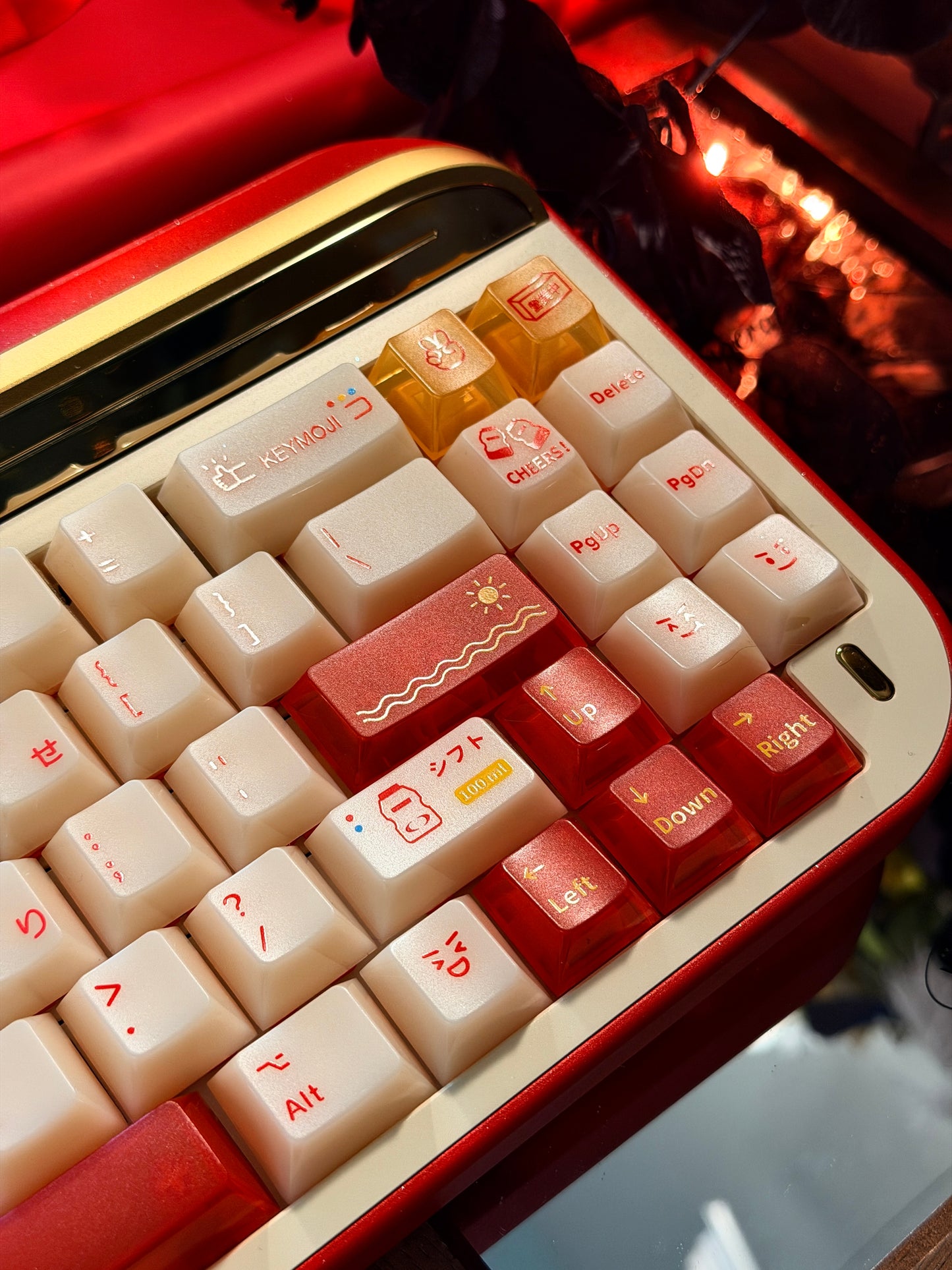 ONLY 1 Instock Prebuilt Aluminum Custom Mechanical Keyboard Targa65 Red Gold Set
