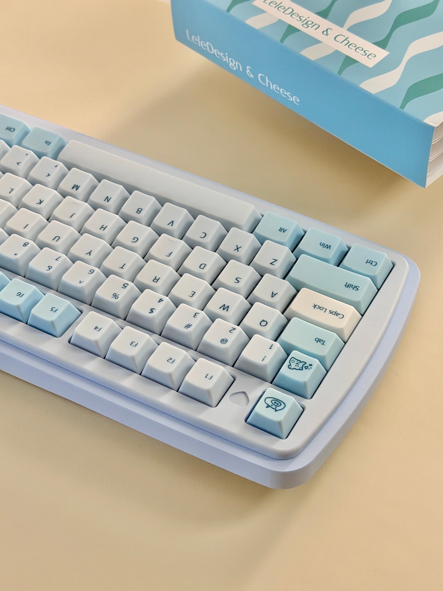 ONLY 1 Instock Prebuilt Aluminum Custom Mechanical Keyboard Yummy75 Blue Set
