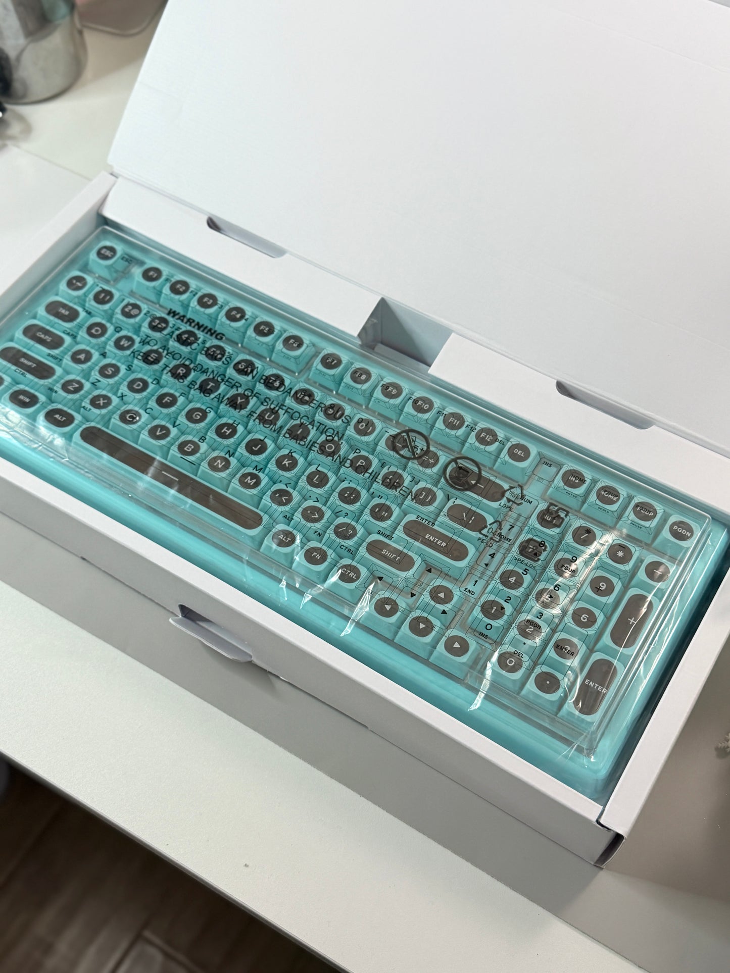 Unboxing Sample For Sales ONLY 1 Instock ainbell base99 mint green chocolate silent switch tri-mode wireless mechanical keyboard