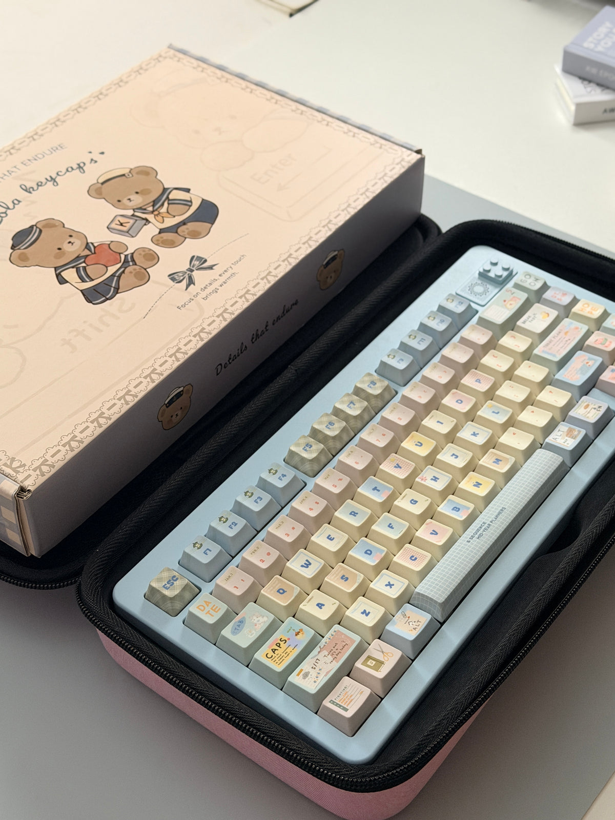 ONLY 1 Instock Prebuilt Aluminum Custom Mechanical Keyboard Pastel Blue Nova75 Set  | Wireless