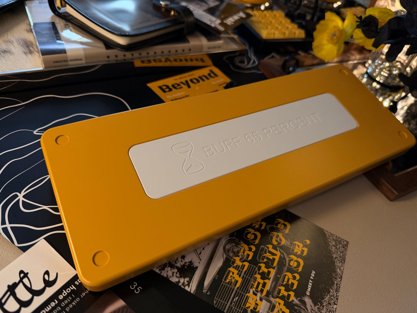 ONLY 1 INSTOCK Prebuilt Aluminum Customized Mechanical Keyboard BUFF65 Yellow Black Set