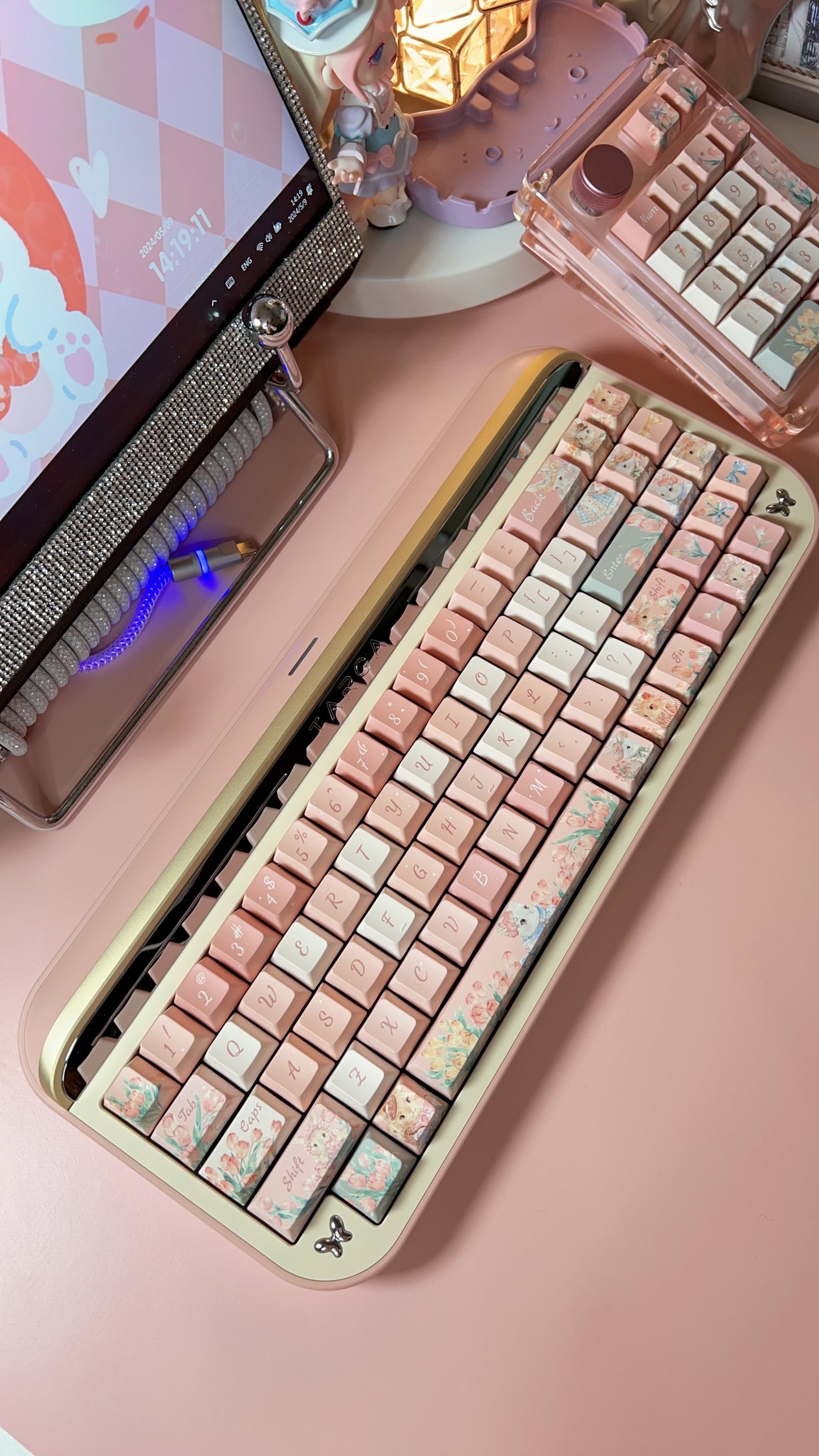 PREORDER Golden Pink Targa65 Aluminum Mechanical Customized Keyboard