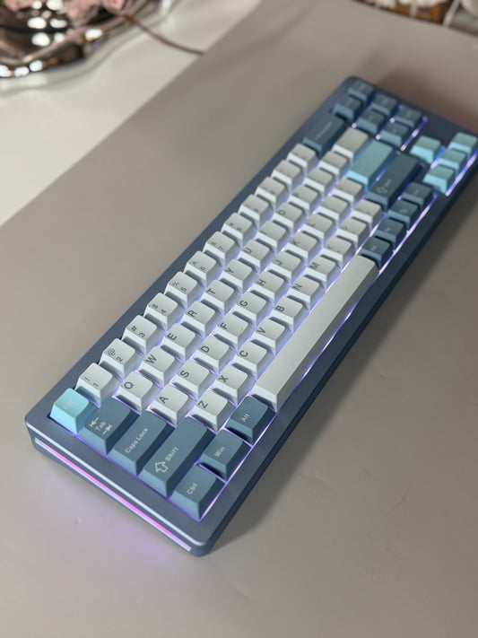 Unboxing For SALEs Womier SK71 Gaming Keyboard Aluminum Wireless Mechanical Creamy Keyboard Silver Blue