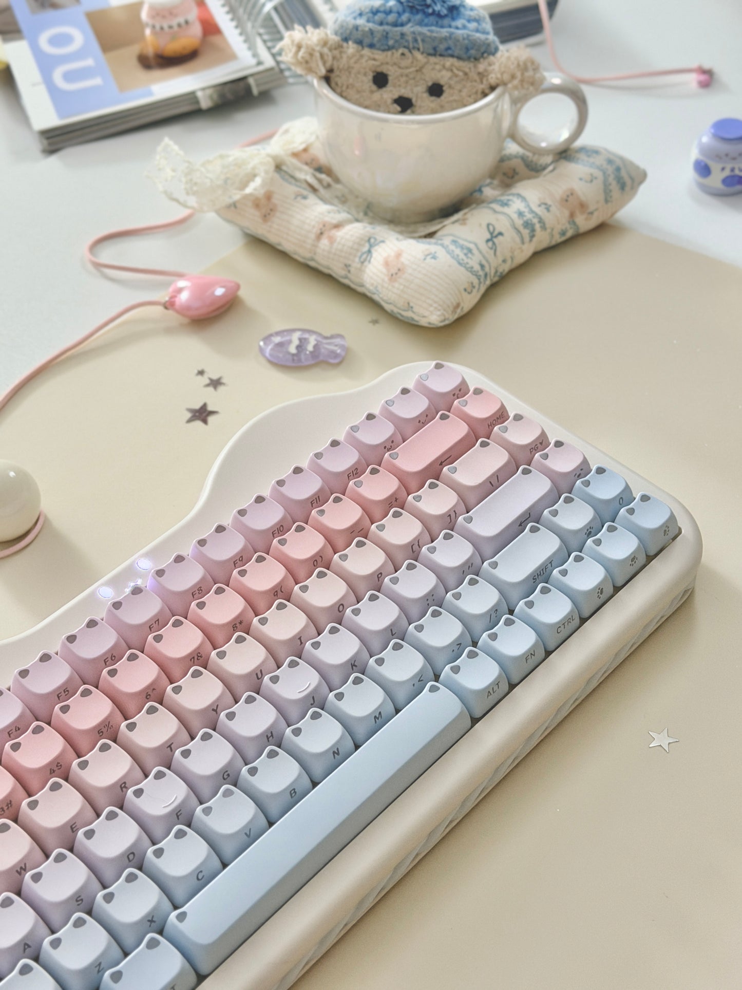 Unboxing Clearance ONLY 1 Instock YUNZII C75 Cake Meow Wireless Mechanical Keyboard ➕ XVX Lumicat MAO Keycap Set