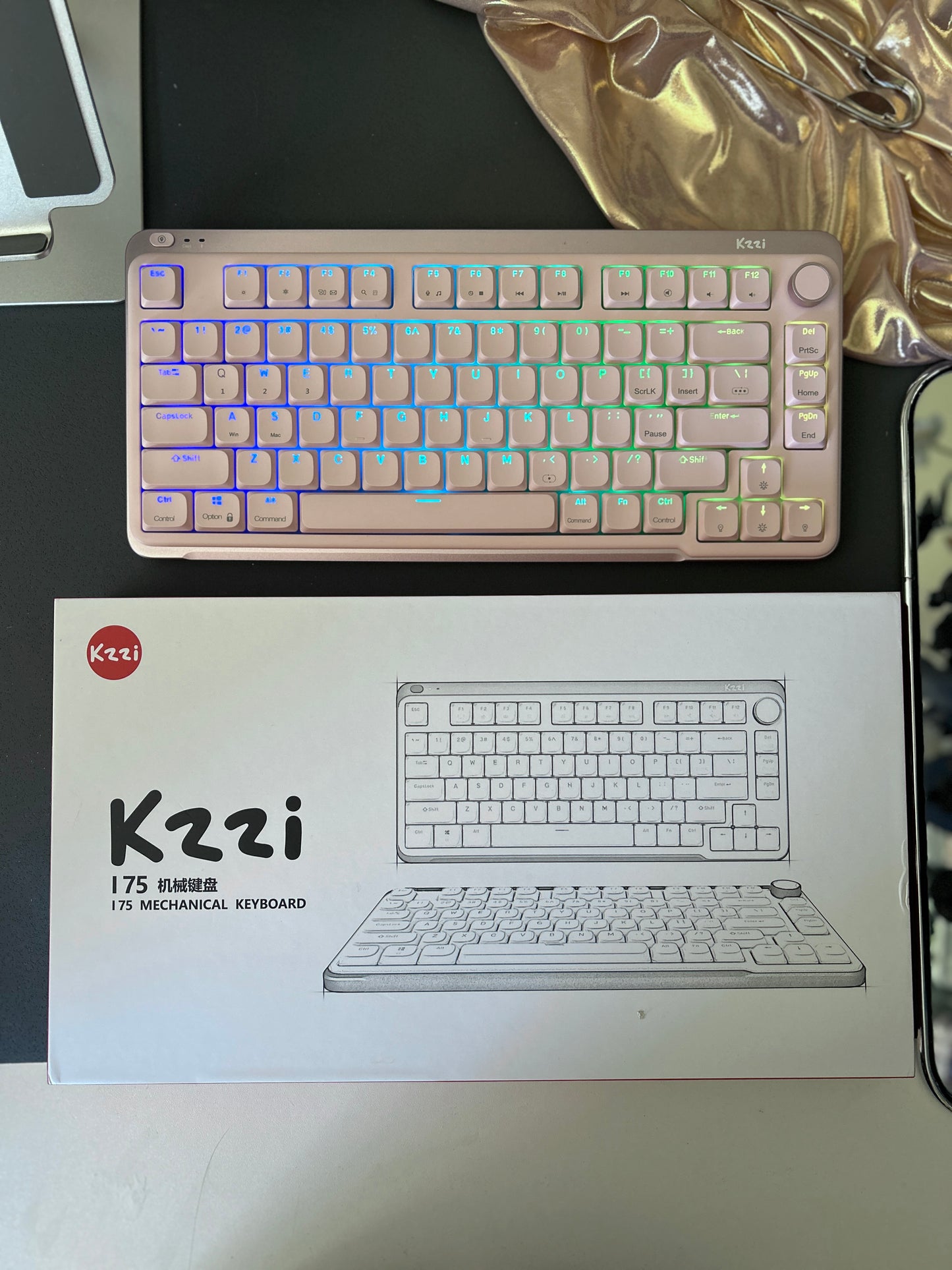 Unboxing Clearance ONLY 1 Instock Kzzi I75 Anodized Pink Low-Profile Wireless Keyboard