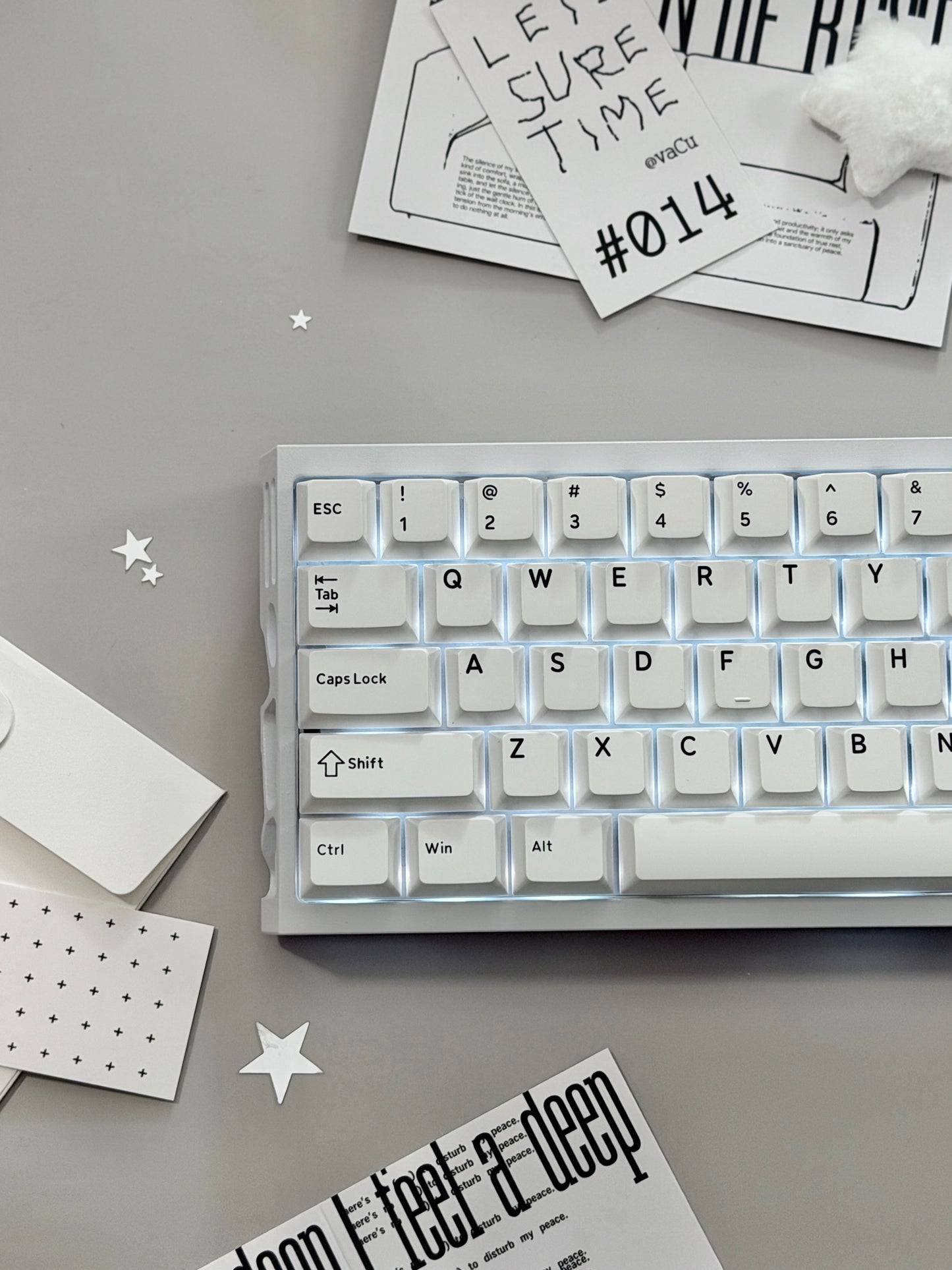 ONLY 1 Unboxing Clearance H60 Aluminum Hollow Magnetic Switch wireless RGB 8K Keyboard – White
