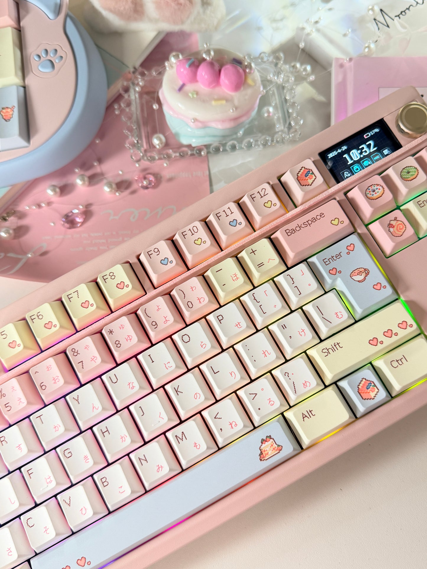#0233 Pixel Cake Pastel Pink Keycap Set（not including keyboard）
