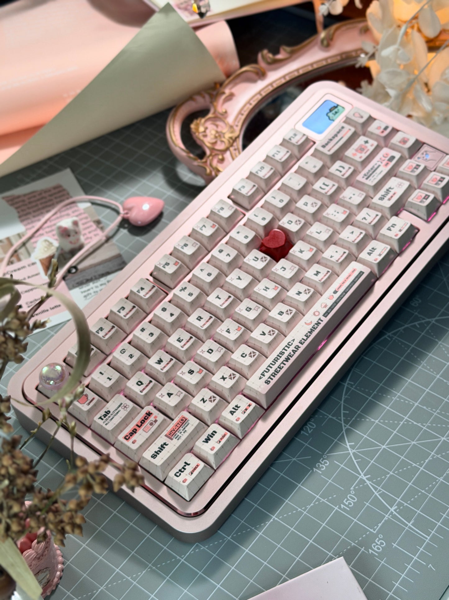 ONLY 1 Instock Prebuilt Aluminum Custom Mechanical Keyboard Bear75 Pink Anodized Set
