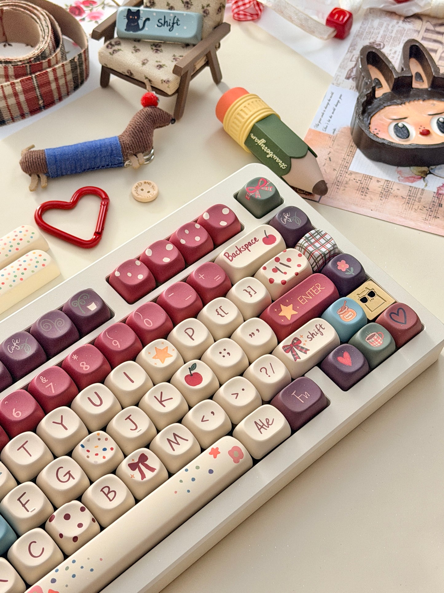 ONLY 1 Instock Prebuilt Aluminum Custom Mechanical Keyboard Buff75 R2 Cream Set