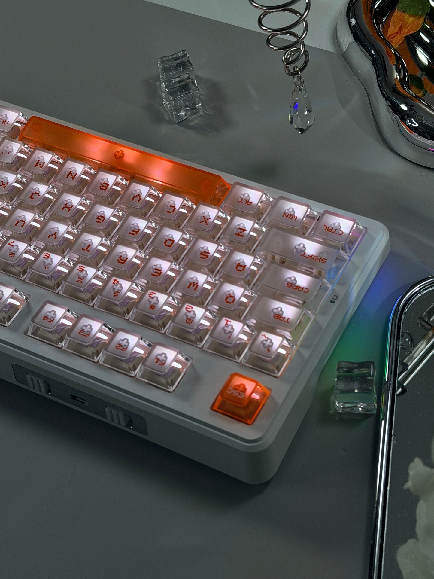 Unboxing Clearance ONLY 1 Instock Attack Shark X87 Ultra Wireless Mechanical RGB Backlit Iced Orange Keyboard