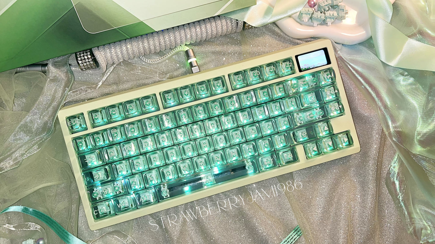 [only 1 Instock] Prebuilt ZOOM75 Green Aluminum Customized Mechanical Keyboard