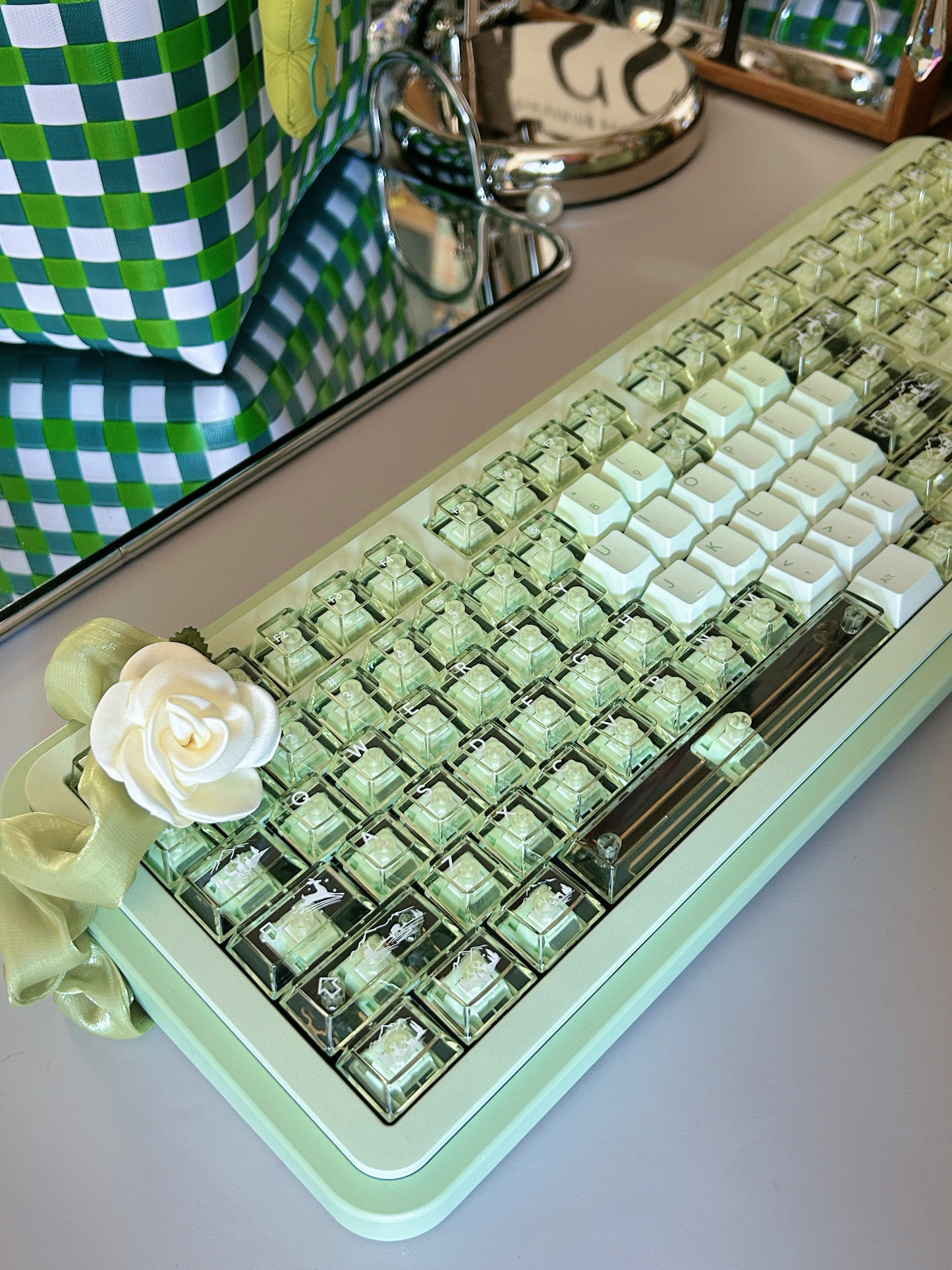 Preorder Prebuilt Aluminum Customized Mechanical Keyboard Rich98 Green Set