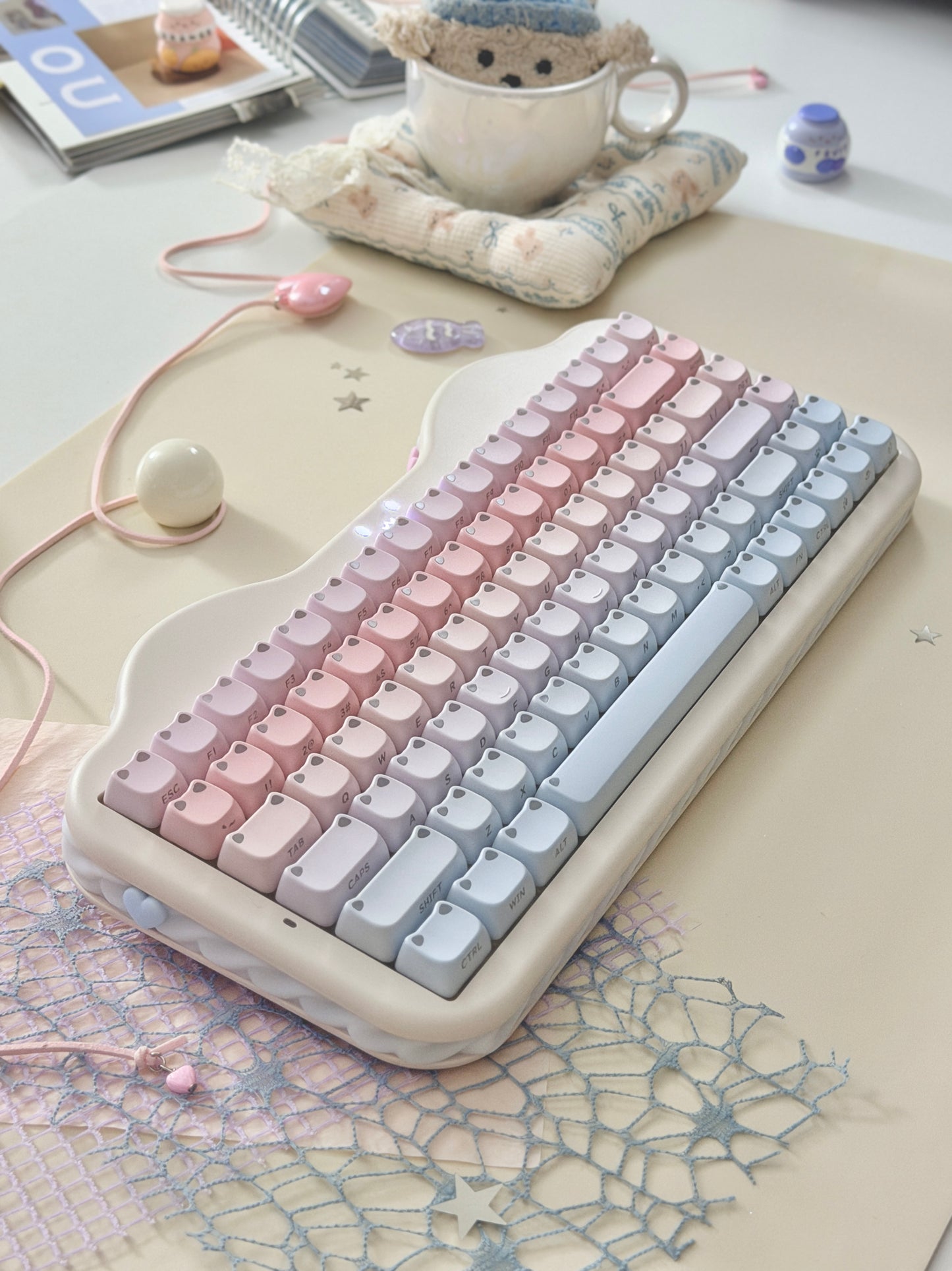 Unboxing Clearance ONLY 1 Instock YUNZII C75 Cake Meow Wireless Mechanical Keyboard ➕ XVX Lumicat MAO Keycap Set