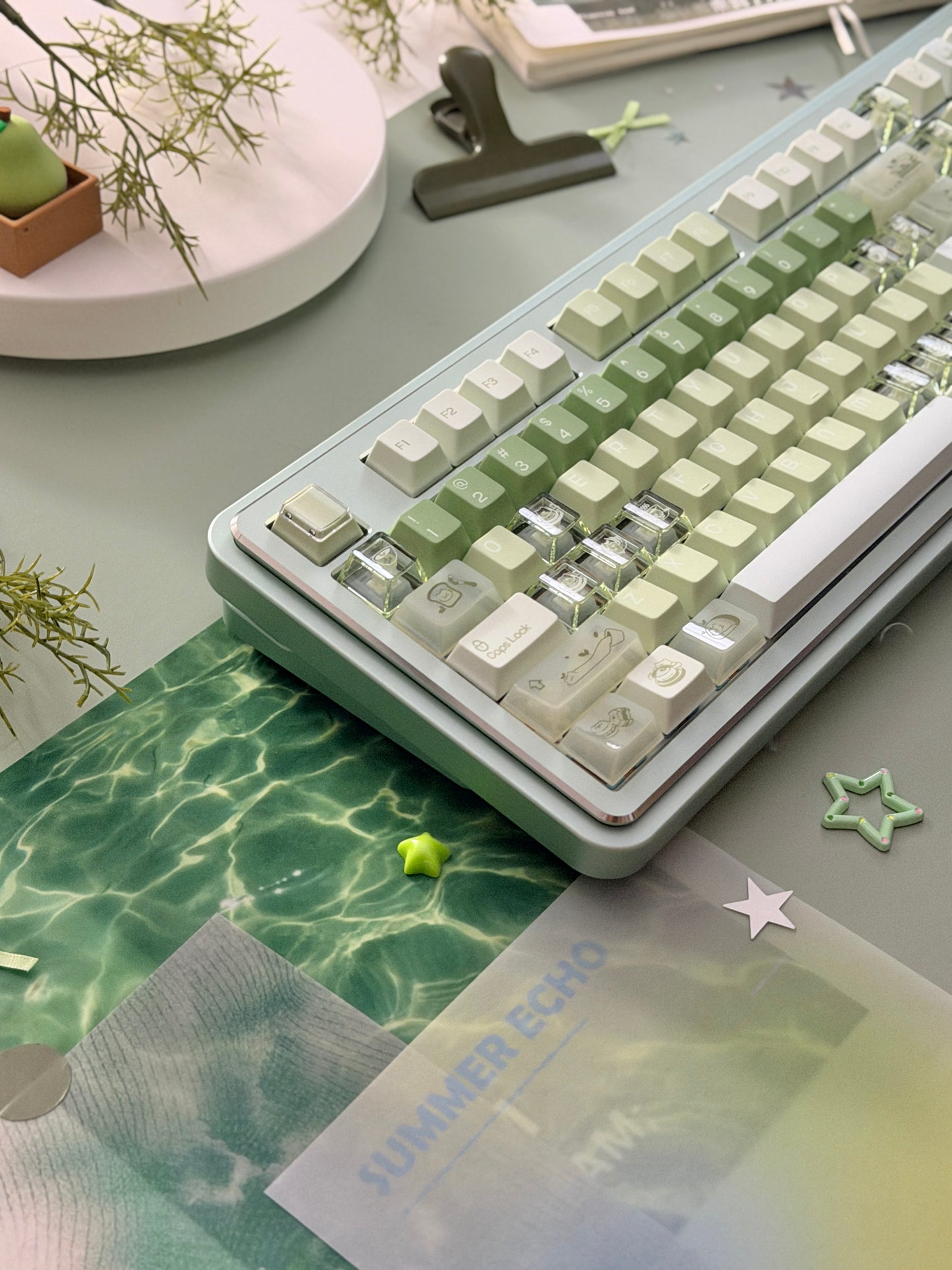 ONLY 1 Instock Prebuilt Aluminum Custom Mechanical Keyboard Story100 Anodized Green Wireless Set