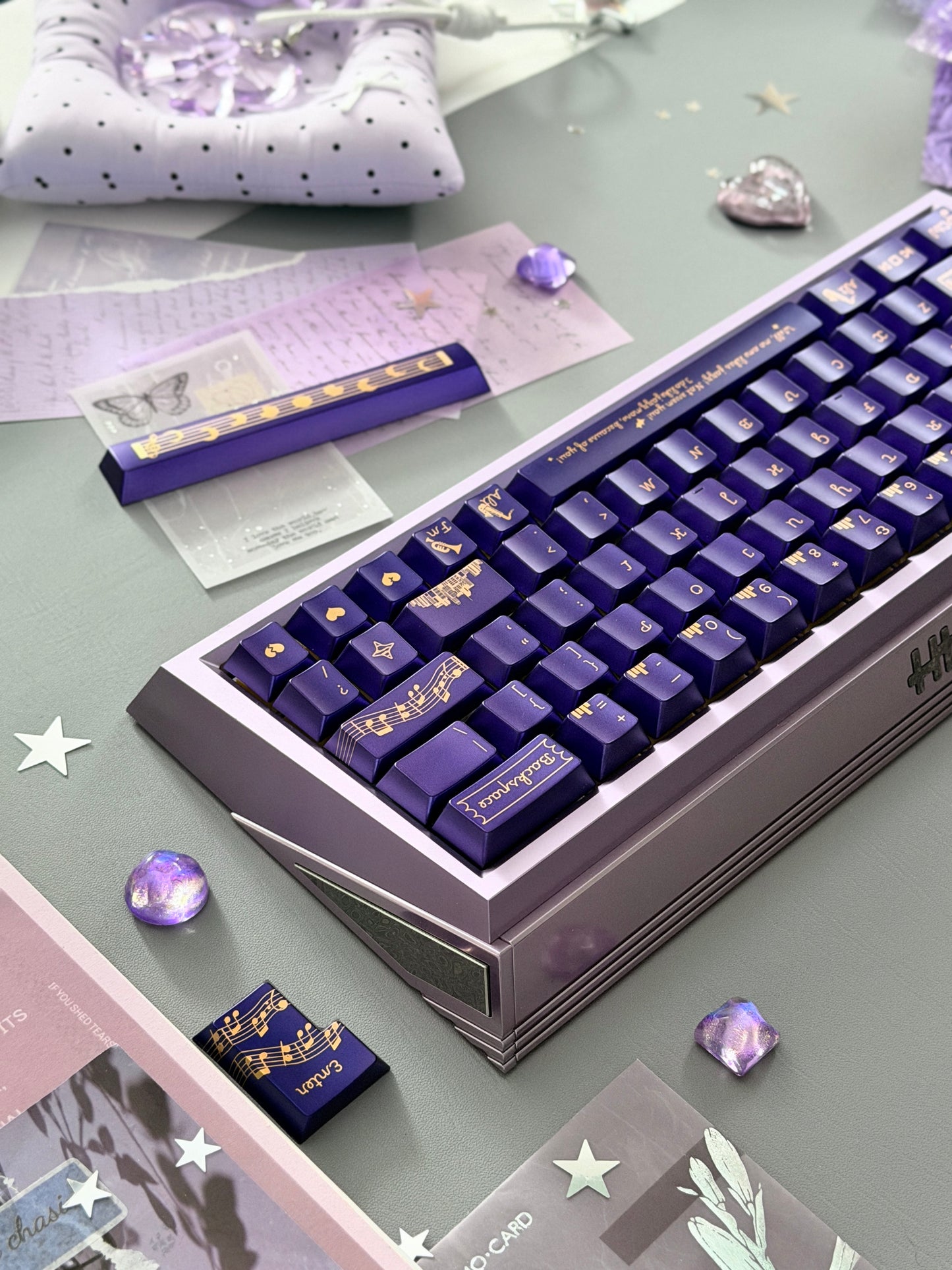 ONLY 1 Instock Prebuilt Aluminum Customized Mechanical Keyboard DAMA60 Anodized Purple Set