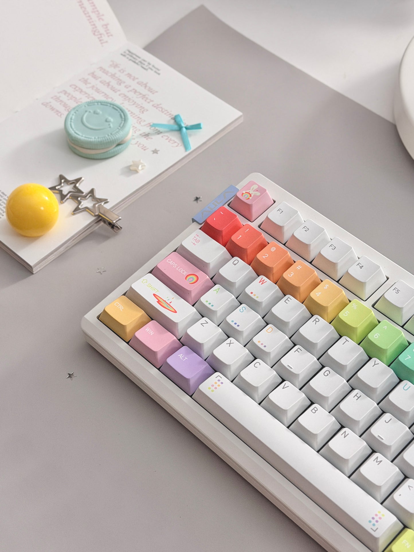 Unboxing Clearance ONLY 1 Instock AULA AG75 Wired Aluminum Keyboard – Shock-Dampening Cloud Rock White(Pro)