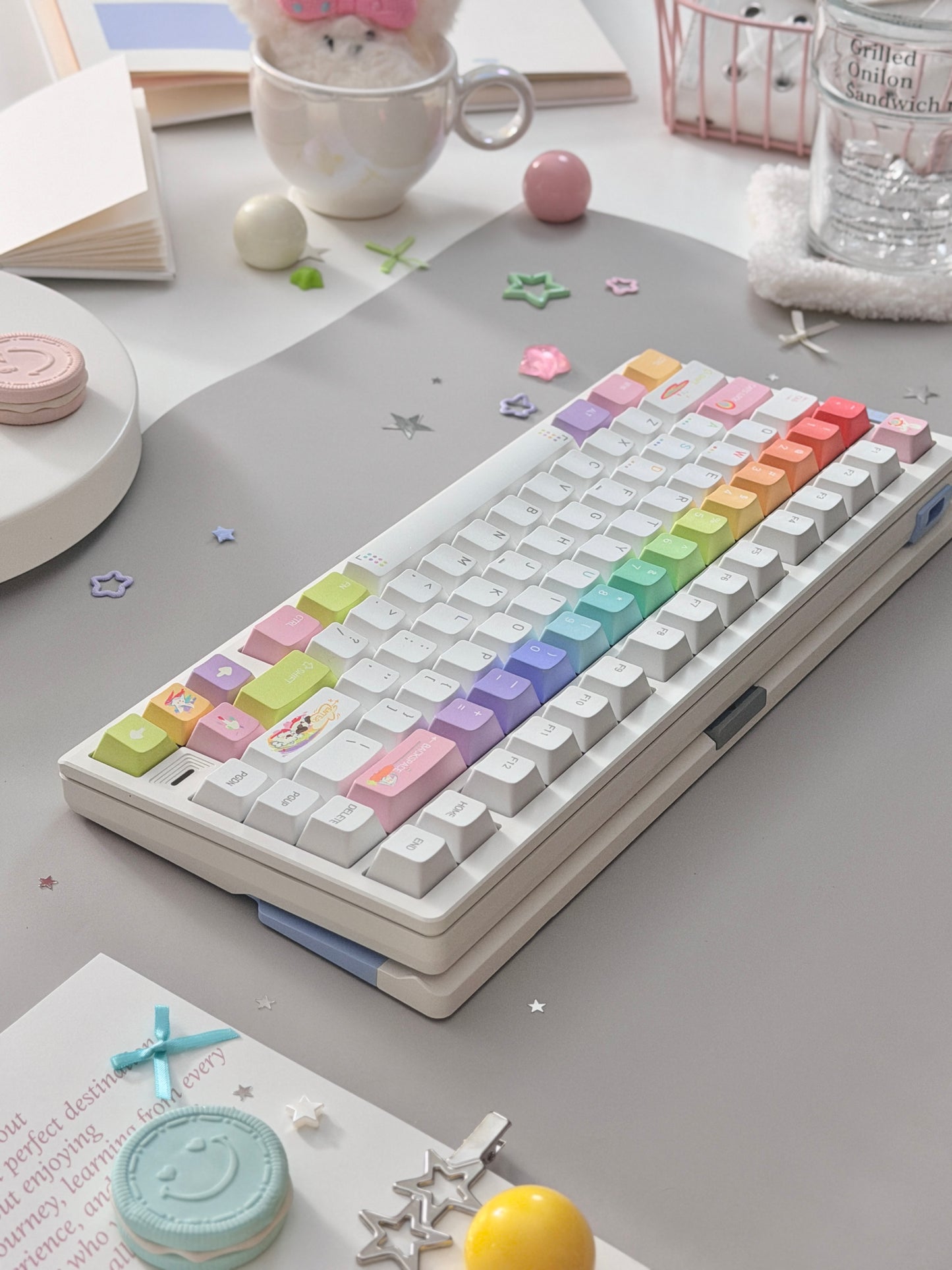 Unboxing Clearance ONLY 1 Instock AULA AG75 Wired Aluminum Keyboard – Shock-Dampening Cloud Rock White(Pro)
