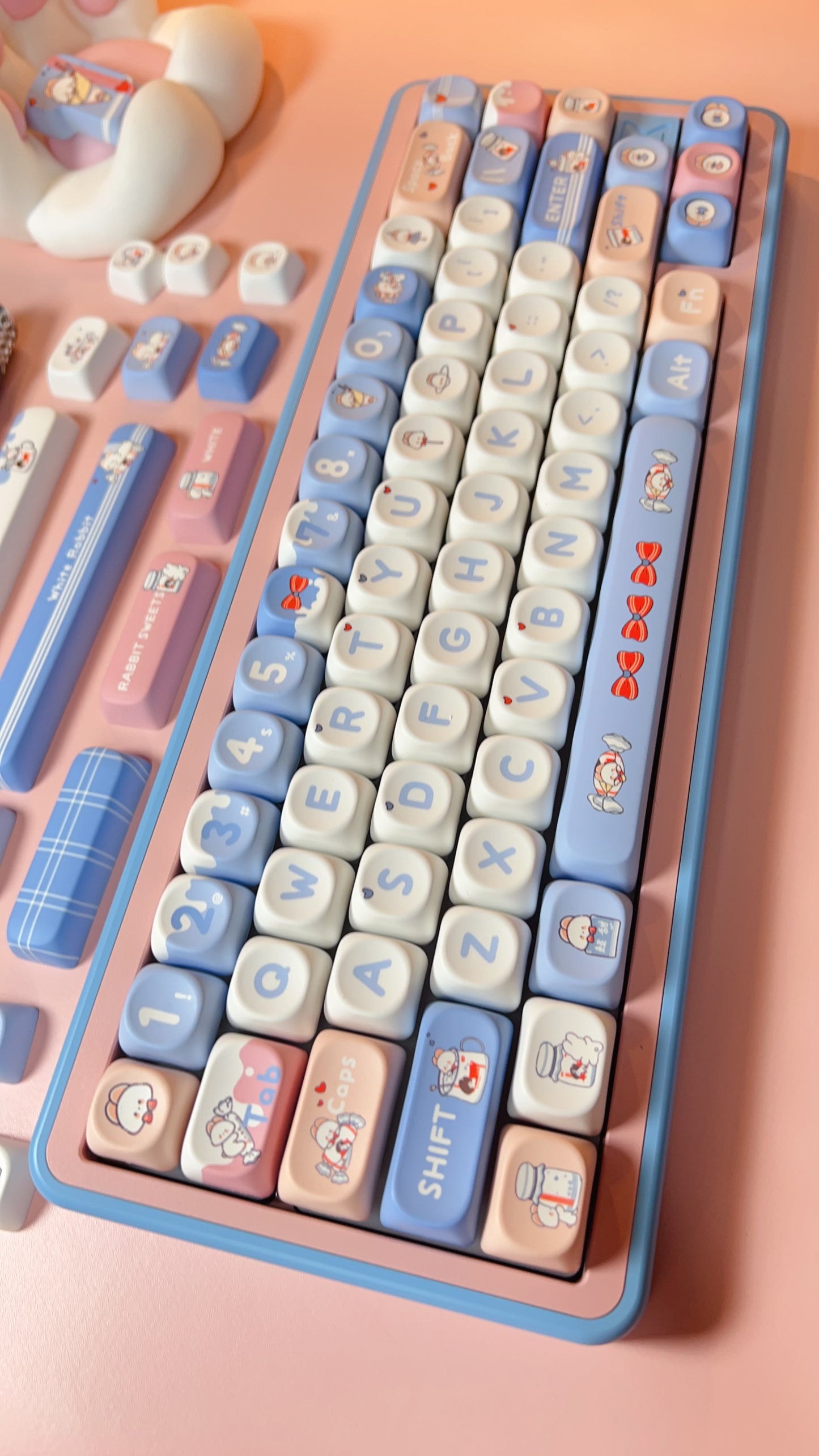 031 Bunny Candy Moa Profile Keycaps 139 Keys