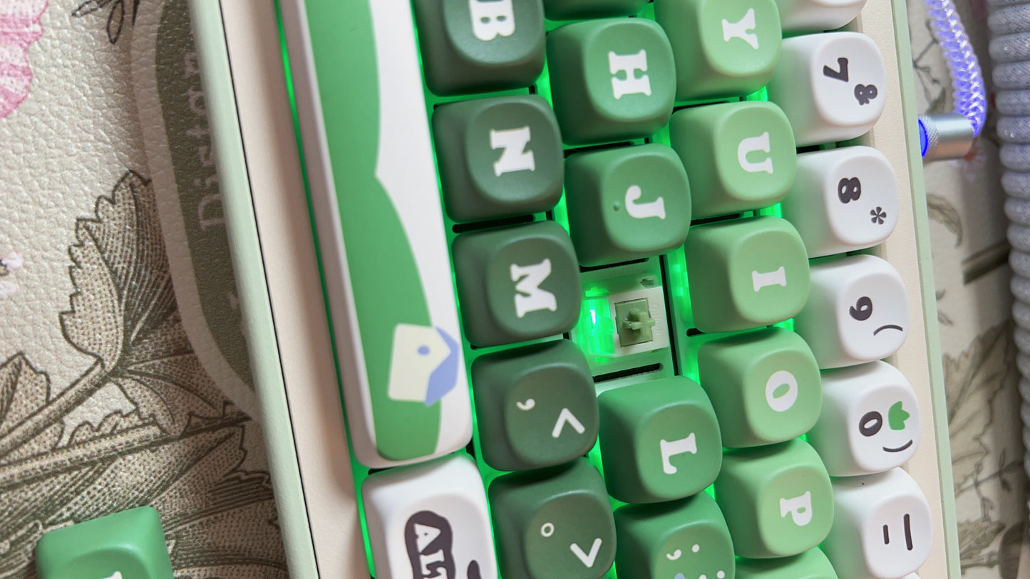 【Preorder】 Prebuilt Story65 Pastel Gradient Green Farm Aluminum Mechanical Customized Keyboard