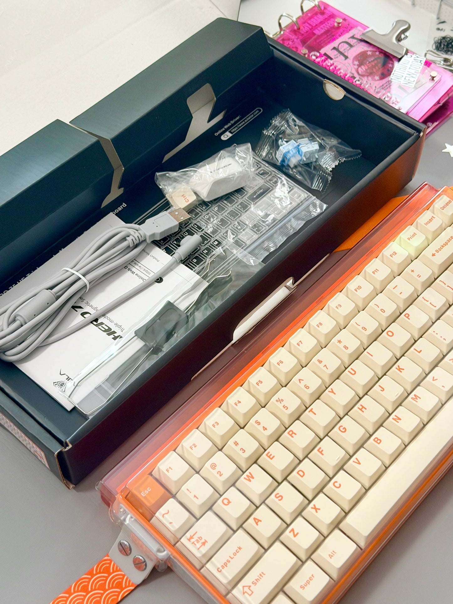 Unboxing Sample For Sales ONLY 1 Instock Orange AULA Hero 75 HE Tri-Mode Magnetic Keyboard