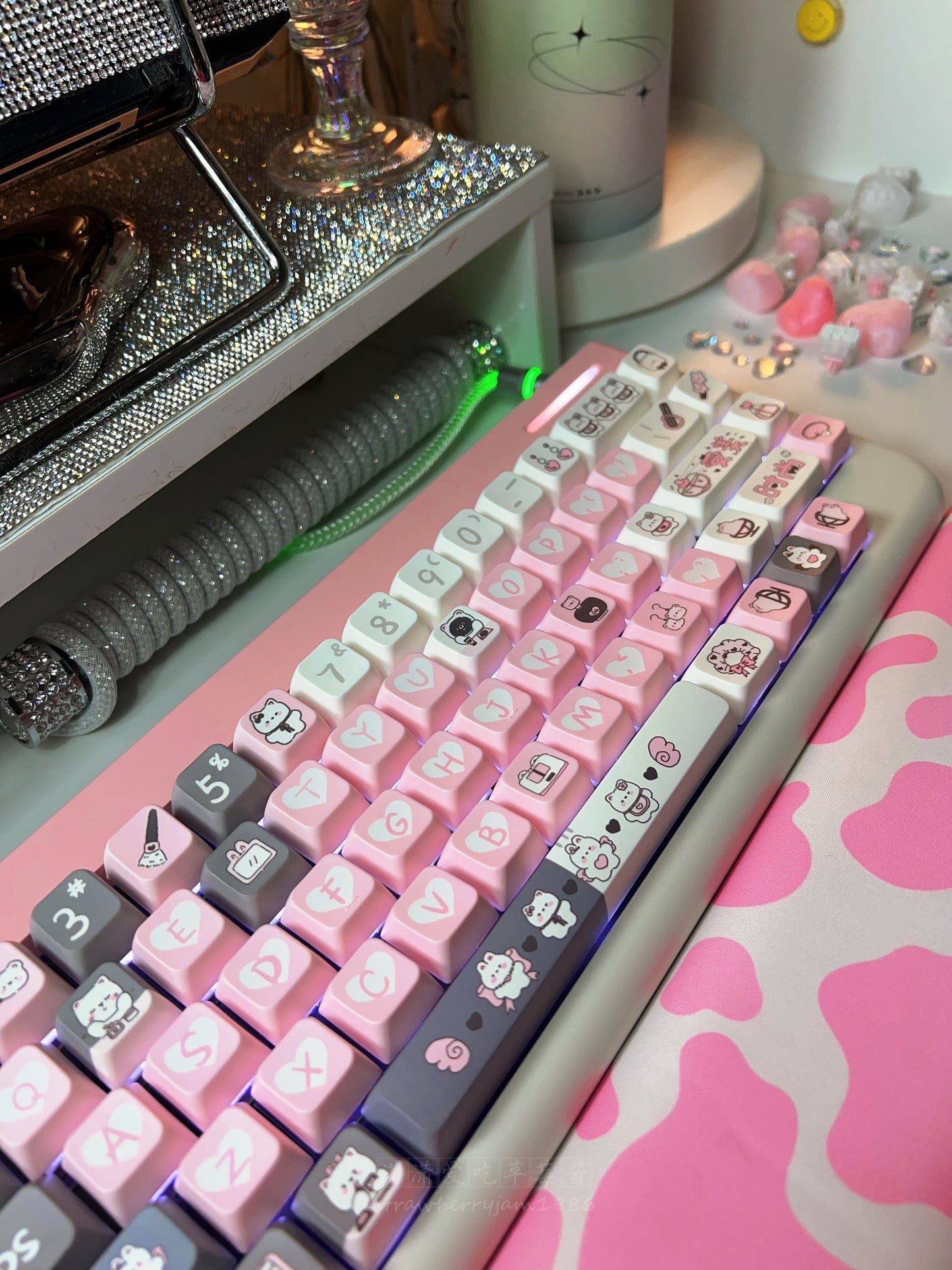 Fully Assembled JOJO N66 Milky Pink Customized Mechanical Keyboard