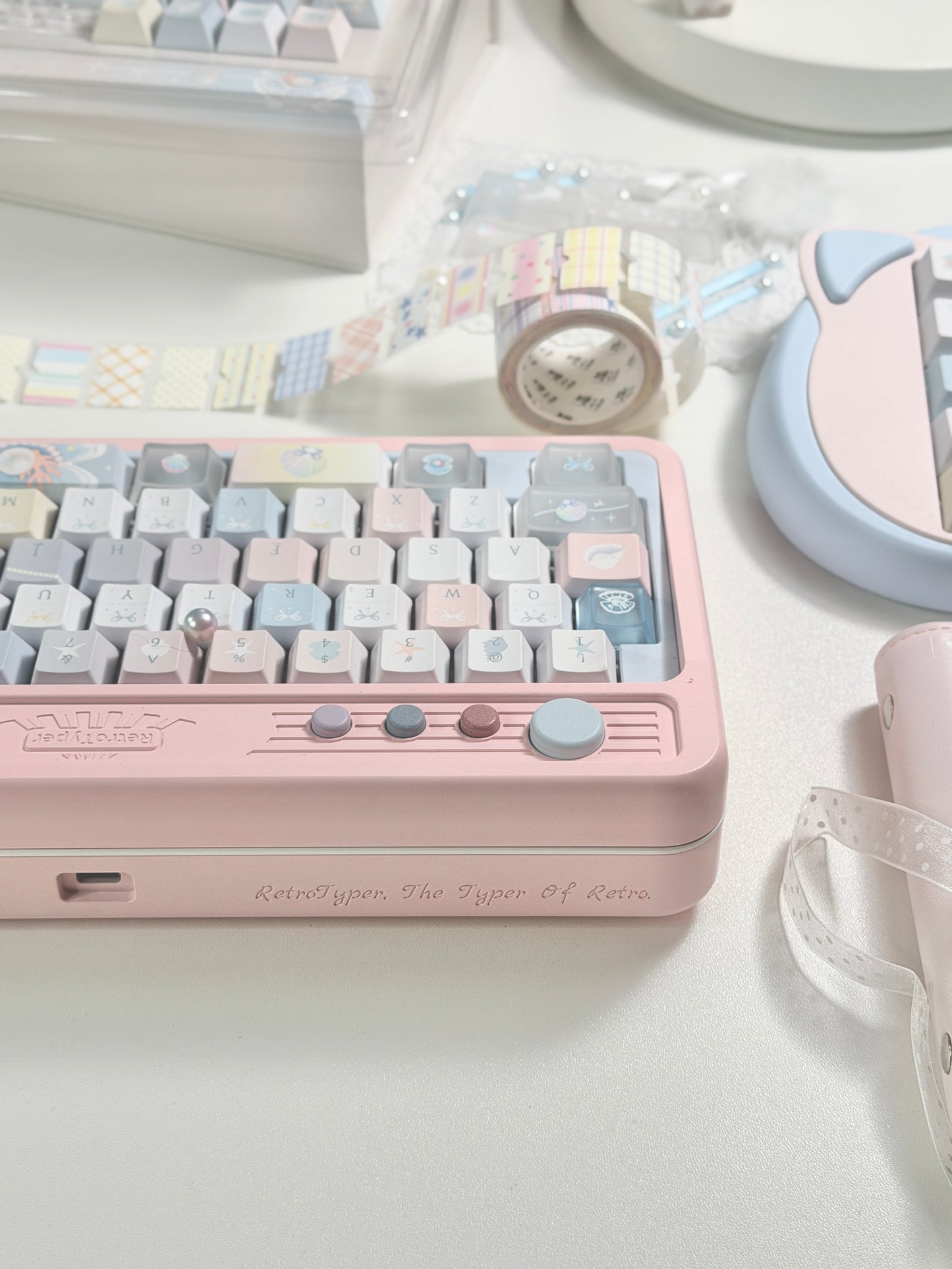 #0269 Pastel Seashell Jellyfish Pearls Keycaps With Foggy Pc Novelty Cherry Profile Designed By Miller
