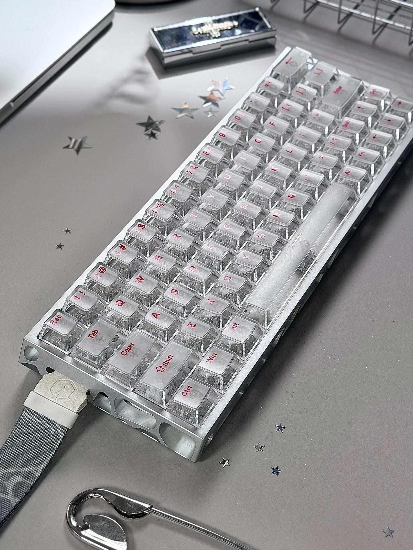Unboxing Clearance ONLY 1 InstockI ROK Hollow Aluminum Silver MG63 Magnetic Gaming Mechanical Keyboard