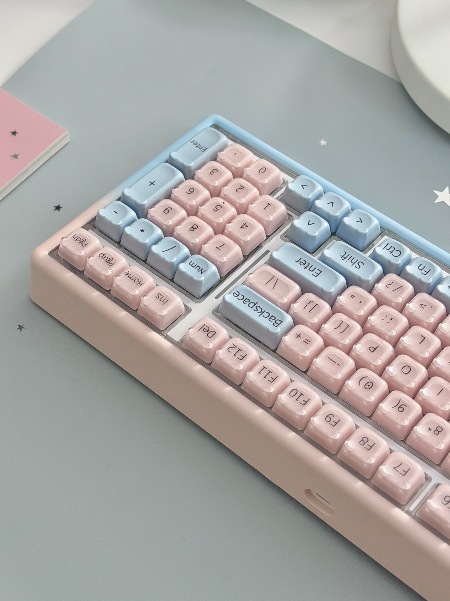 Unboxing Sample For Sales ONLY 1 Instock ainbell base99 pale pink Blue Bear RGB Backlit wireless mechanical keyboard