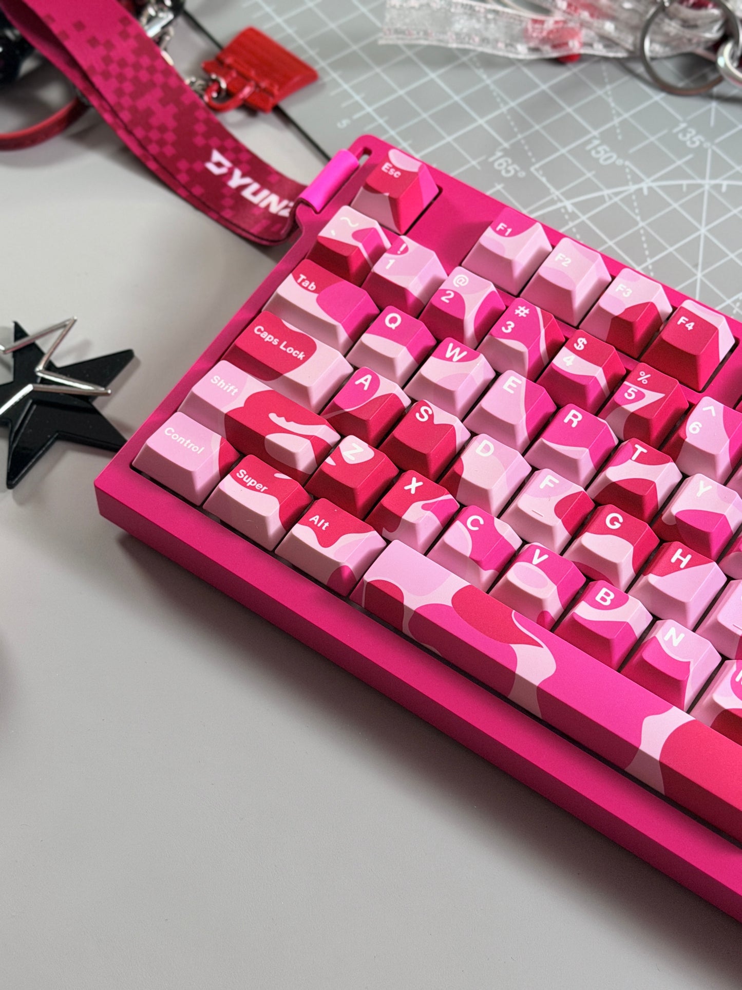 Unboxing Clearance ONLY 1 Instock YUNZII RT75 PRO Magnetic Switch Wireless Gaming Keyboard + Pink Camo Keycaps