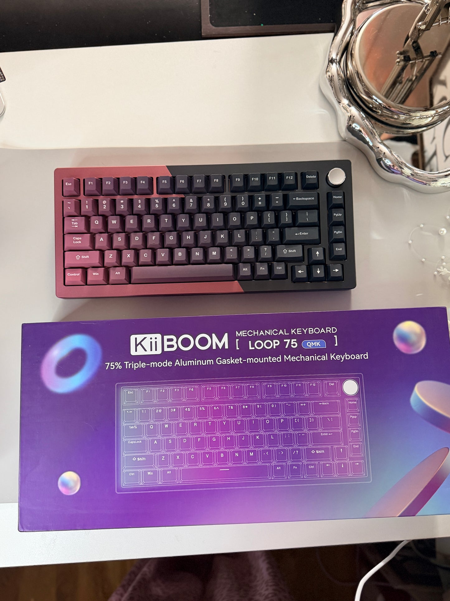Unboxing For SALEs LOOP75 Aluminum Mechanical Keyboard KiiBOOM Matcha Latte Switches