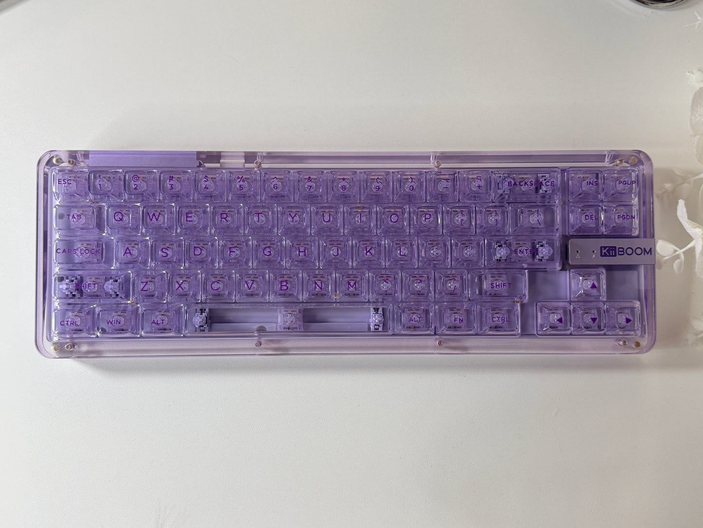 Unboxing For SALEs KiiBOOM Phantom 68 Purple Crystal Mechanical Keyboard + Taro Bobo Keycaps Alpha-A Set & Small Block