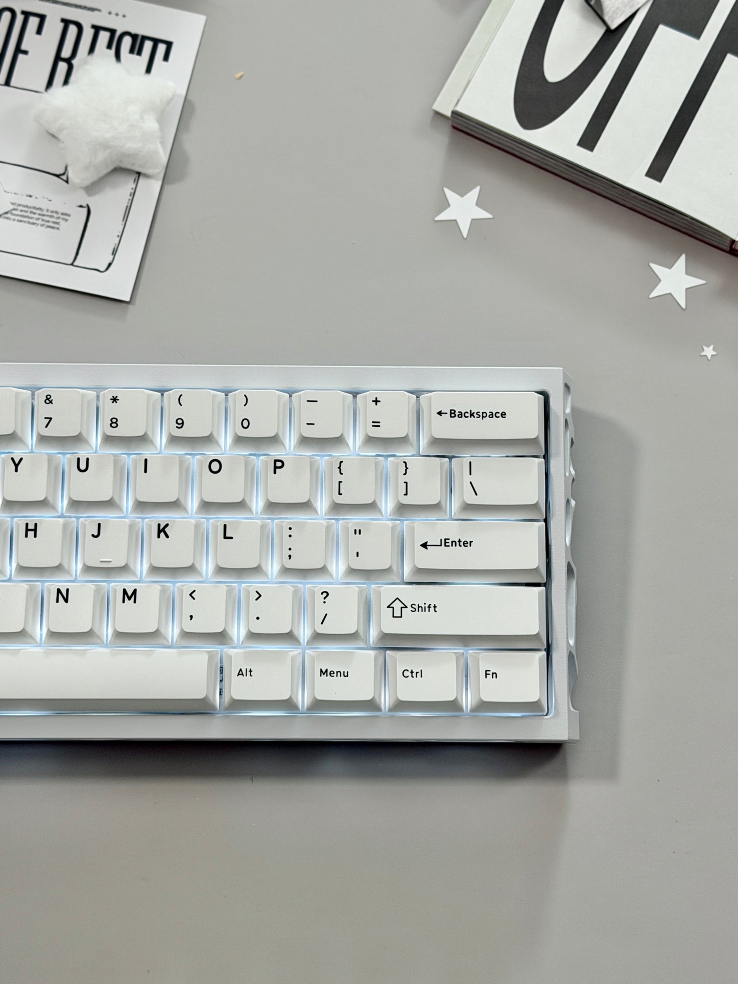 ONLY 1 Unboxing Clearance H60 Aluminum Hollow Magnetic Switch wireless RGB 8K Keyboard – White