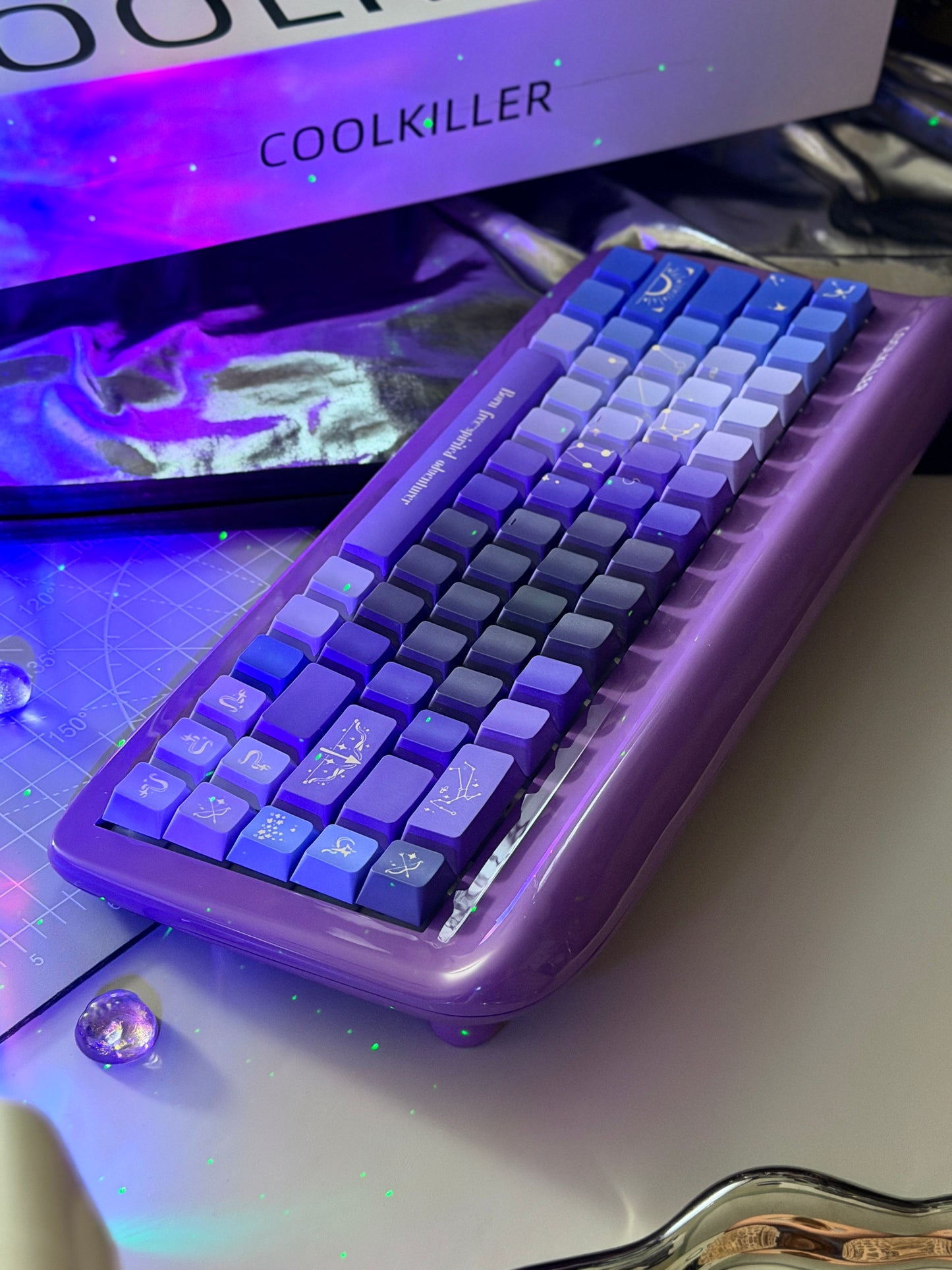 #0274 Sagittarius Purple Black Keycap Cherry Profile(Please Check Matching Keyboard Layout)