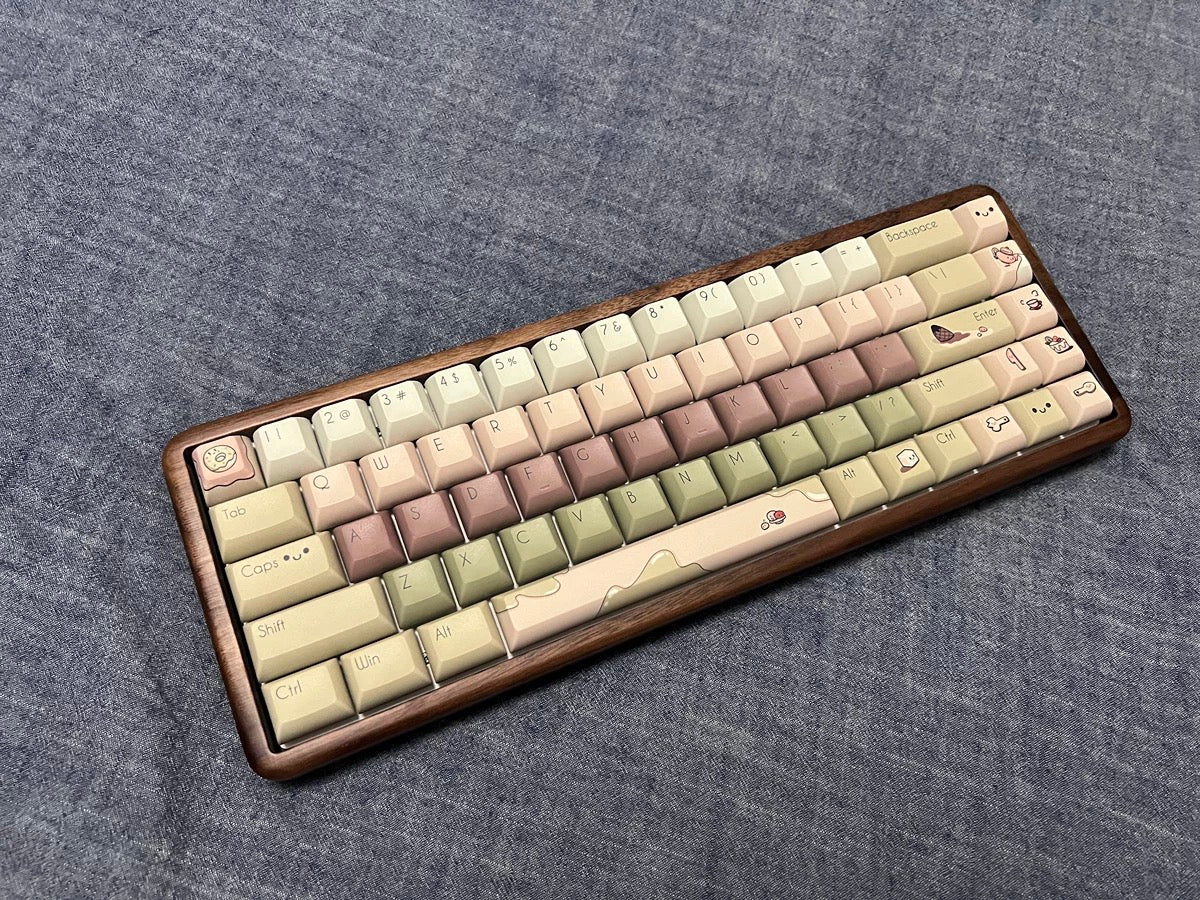 strawberryjam1986 Matcha Red Bean Mochi Original Green Five-sided Sublimation PBT Customized Keycaps