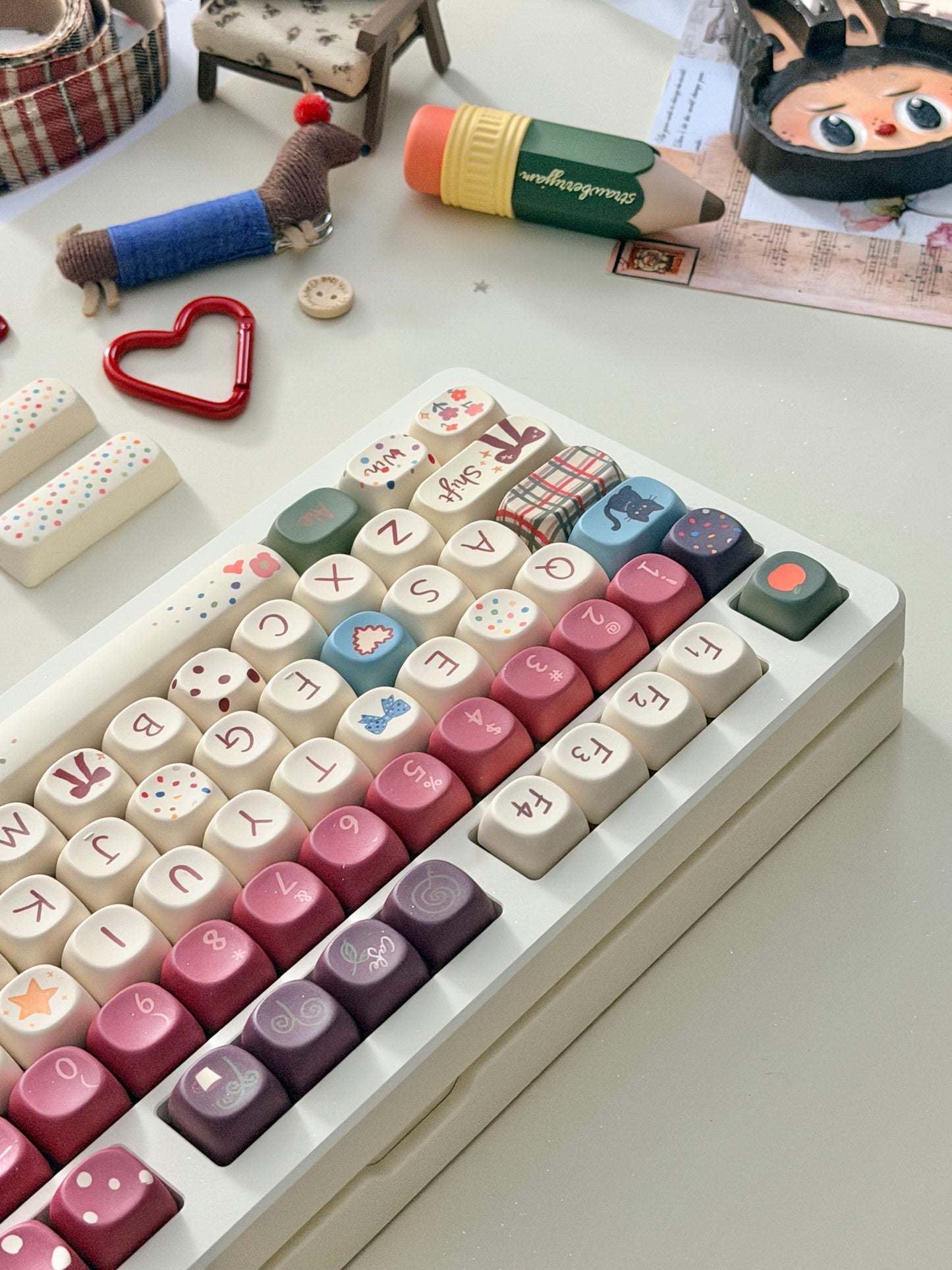 ONLY 1 Instock Prebuilt Aluminum Custom Mechanical Keyboard Buff75 R2 Cream Set