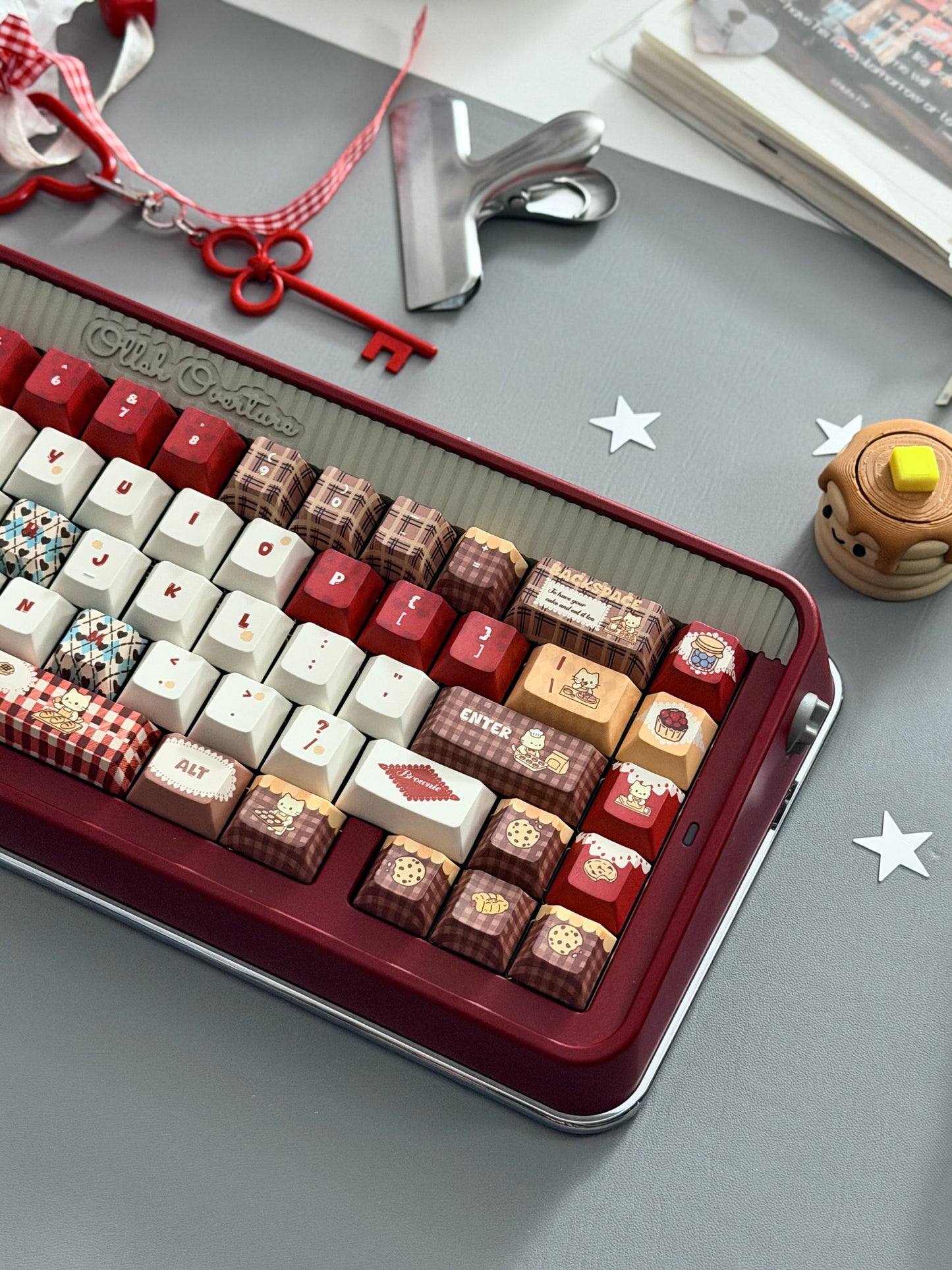 ONLY 1 Instock Olleh65 Prebuilt Aluminum Custom Mechanical Keyboard Red Set ➕ Soap Number Pad
