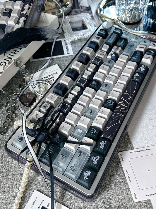 #0229 Dance of Ashes Black White Grey Keycap Designed By Miller