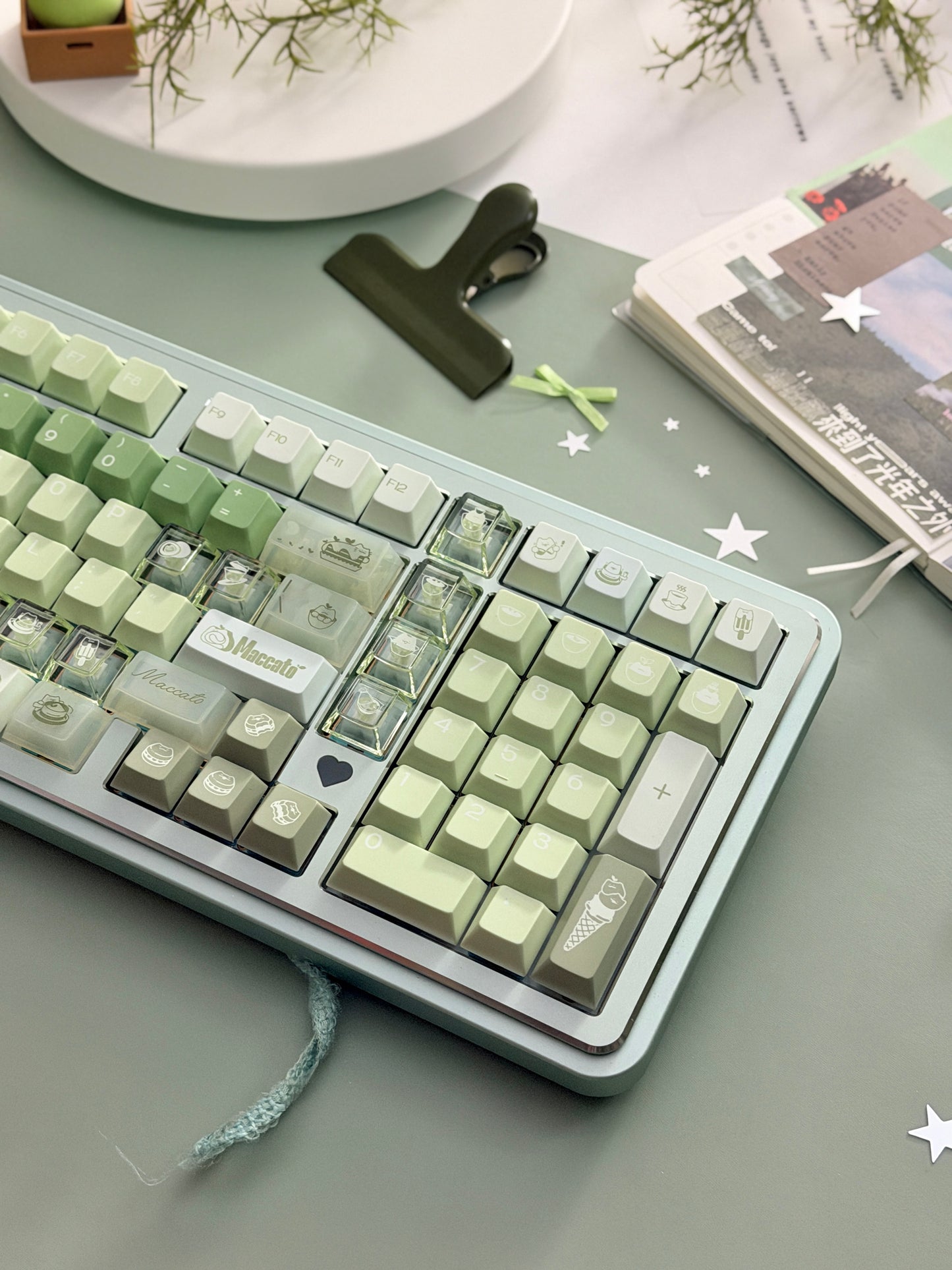 ONLY 1 Instock Prebuilt Aluminum Custom Mechanical Keyboard Story100 Anodized Green Wireless Set