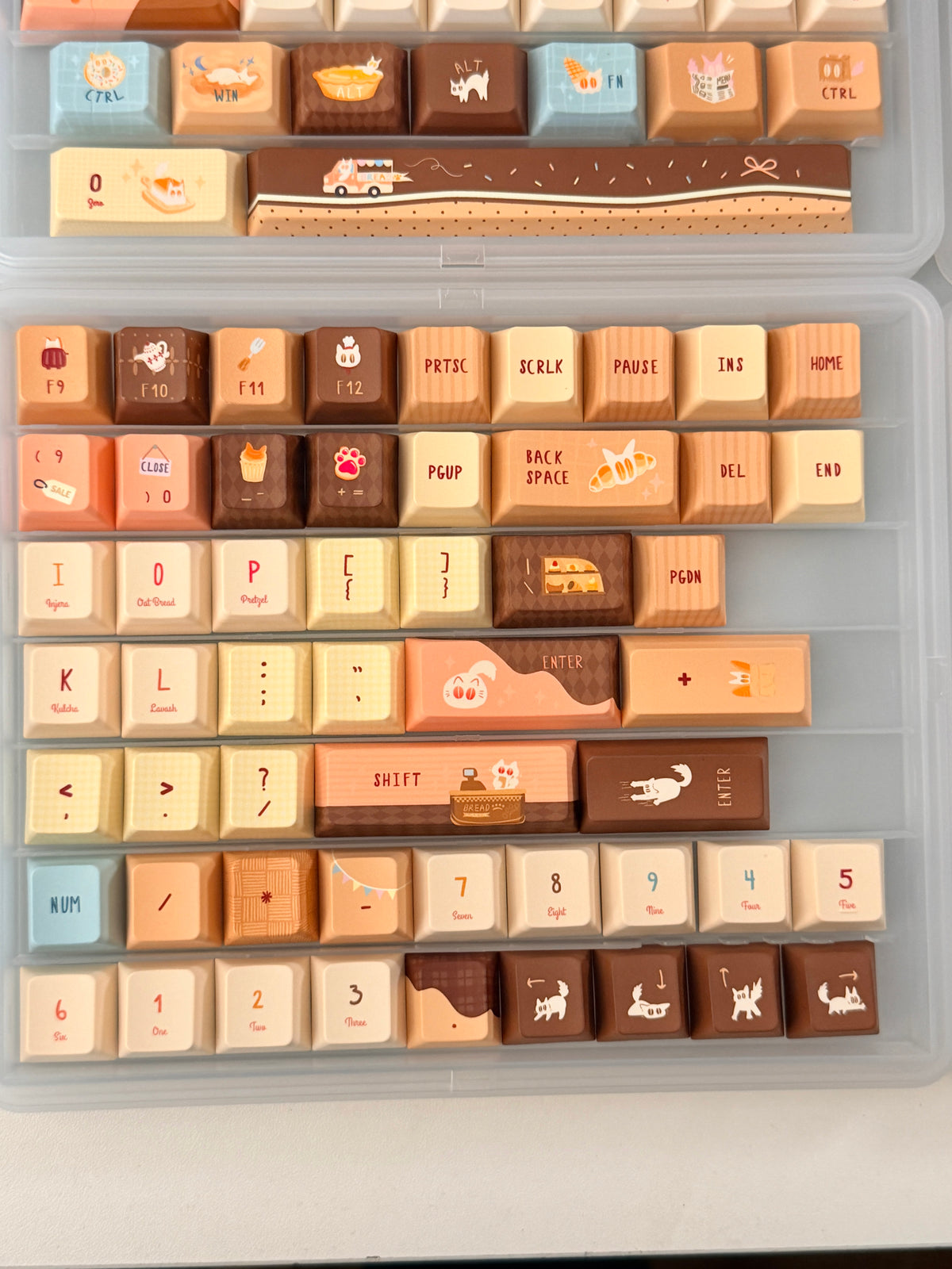 #0307 LazyR Bread Bunny Artisan Keycap | Double-Sided Bread Rabbit Keycap | Cute Bakery-Themed Handmade Keycap for Mechanical Keyboards