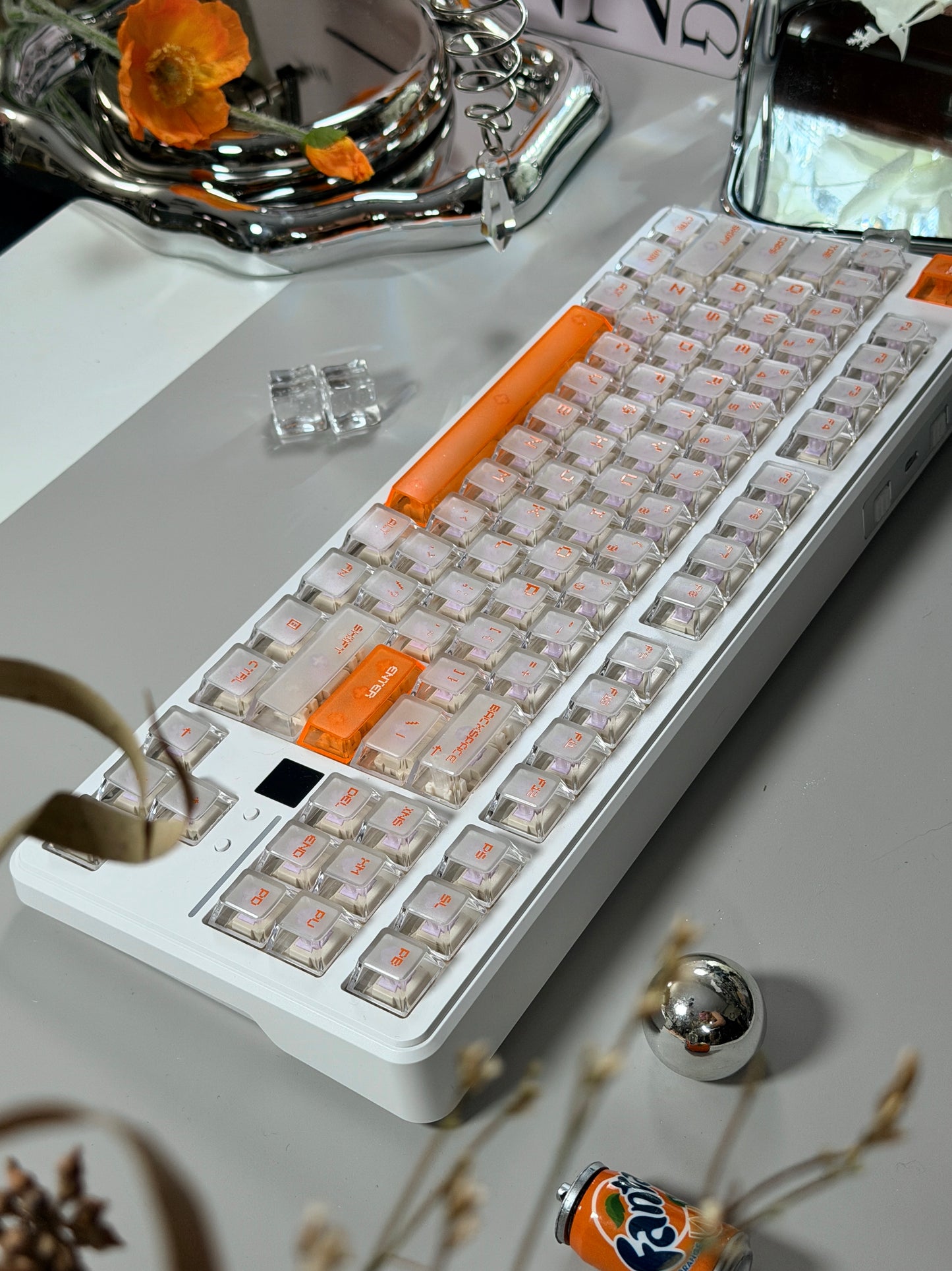 Unboxing Clearance ONLY 1 Instock Attack Shark X87 Ultra Wireless Mechanical RGB Backlit Iced Orange Keyboard