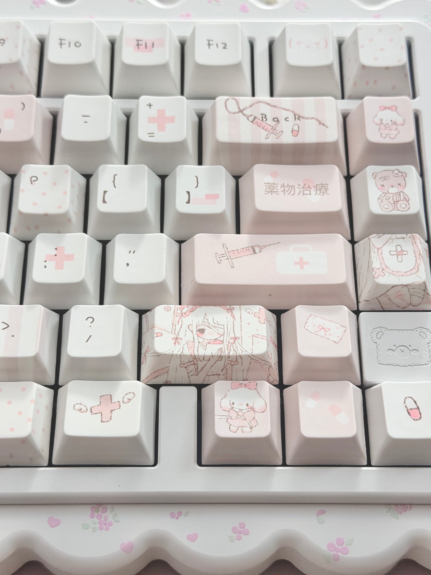 ONLY 1 Instock Prebuilt Aluminum Customized Mechanical Keyboard Cookies75 White Floral Set