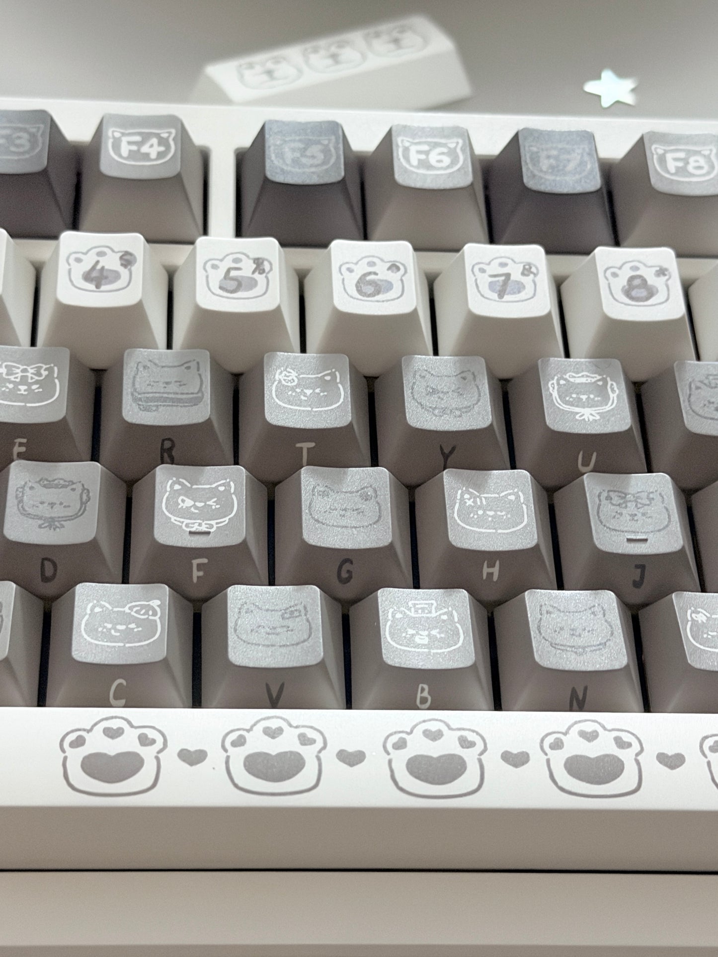 ONLY 1 Instock Prebuilt Aluminum Custom Mechanical Keyboard ND104 Emo Gray Keycaps Toast Switch