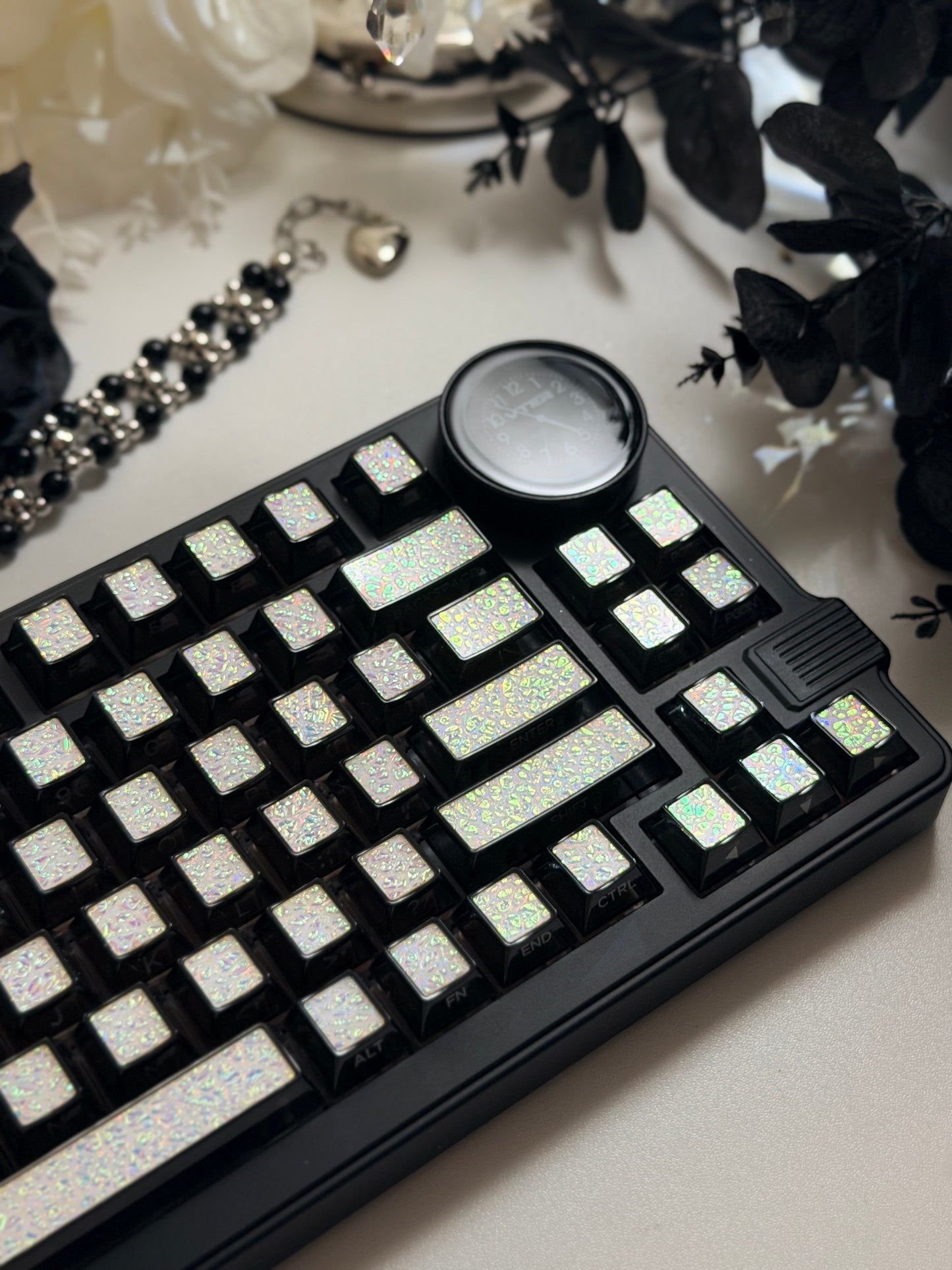 Unboxing Clearance ONLY 1 Instock Prebuilt Aluminum Custom Mechanical Keyboard Feker K75(Vter K75)Black Set ➕ Coated Lacquer White-Mixed Keycaps