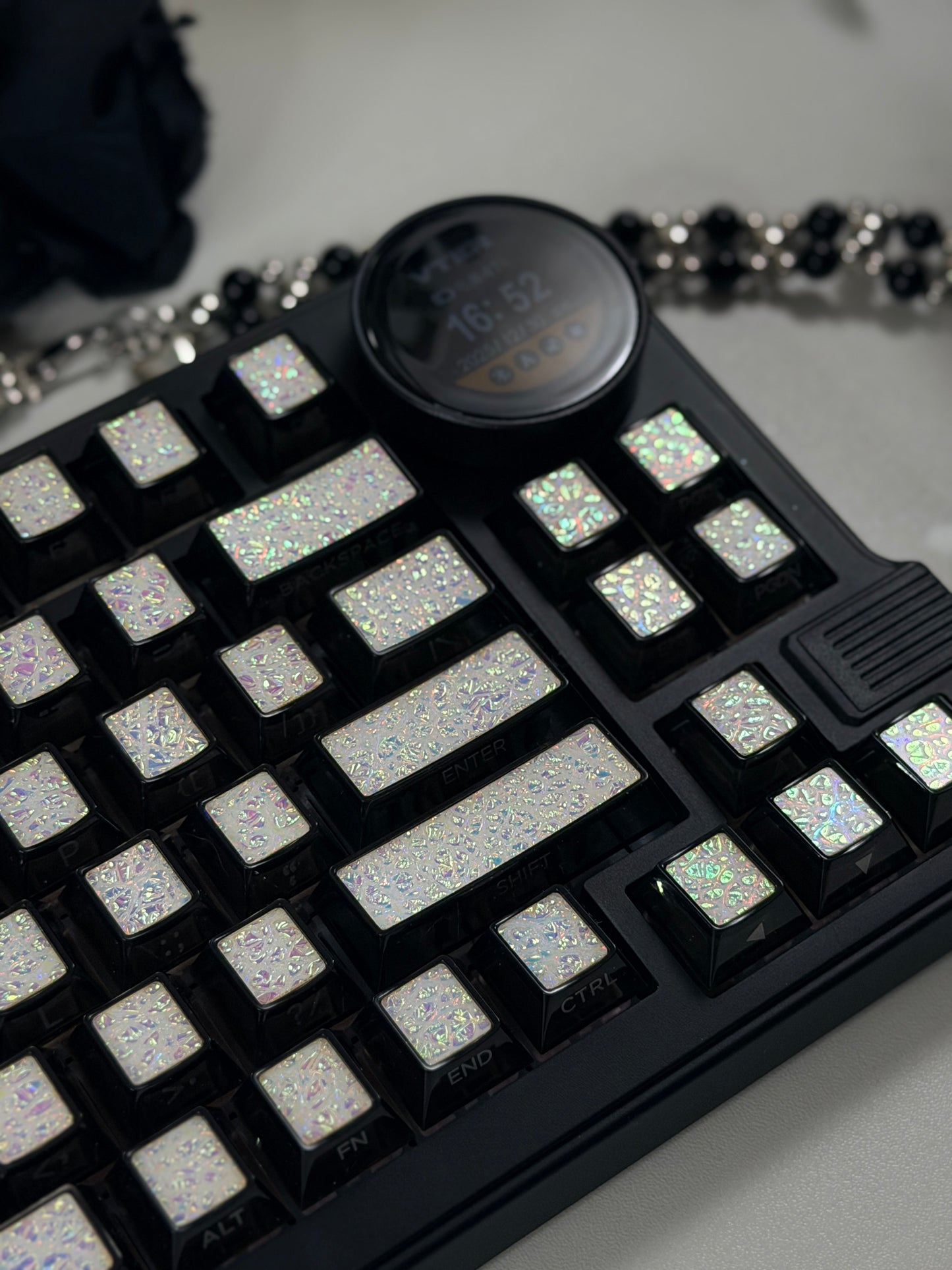 Unboxing Clearance ONLY 1 Instock Prebuilt Aluminum Custom Mechanical Keyboard Feker K75(Vter K75)Black Set ➕ Coated Lacquer White-Mixed Keycaps
