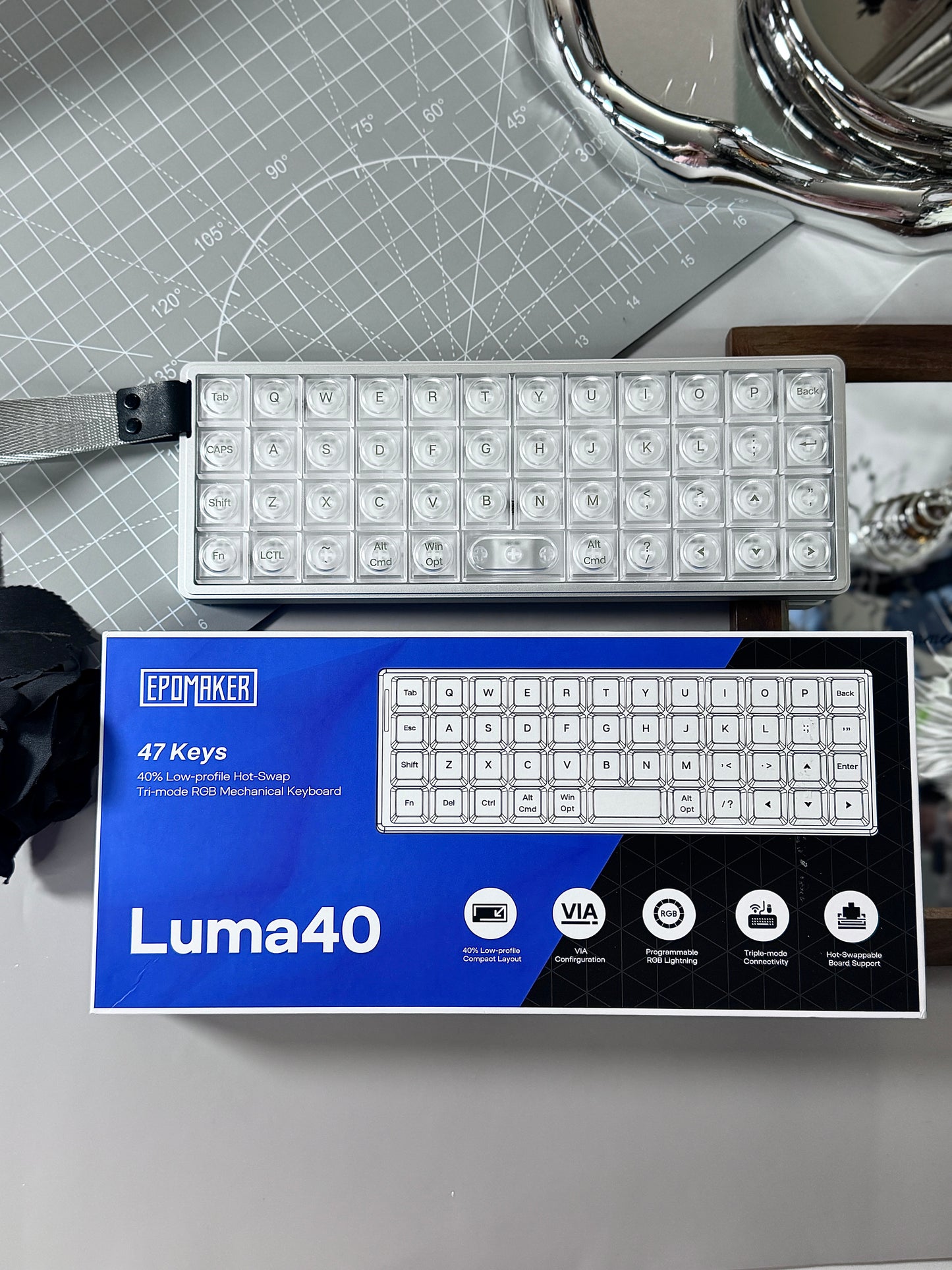 Unboxing For SALEs EPOMAKER LUMA40 Wireless Mechanical Keyboard Low Profile Switch