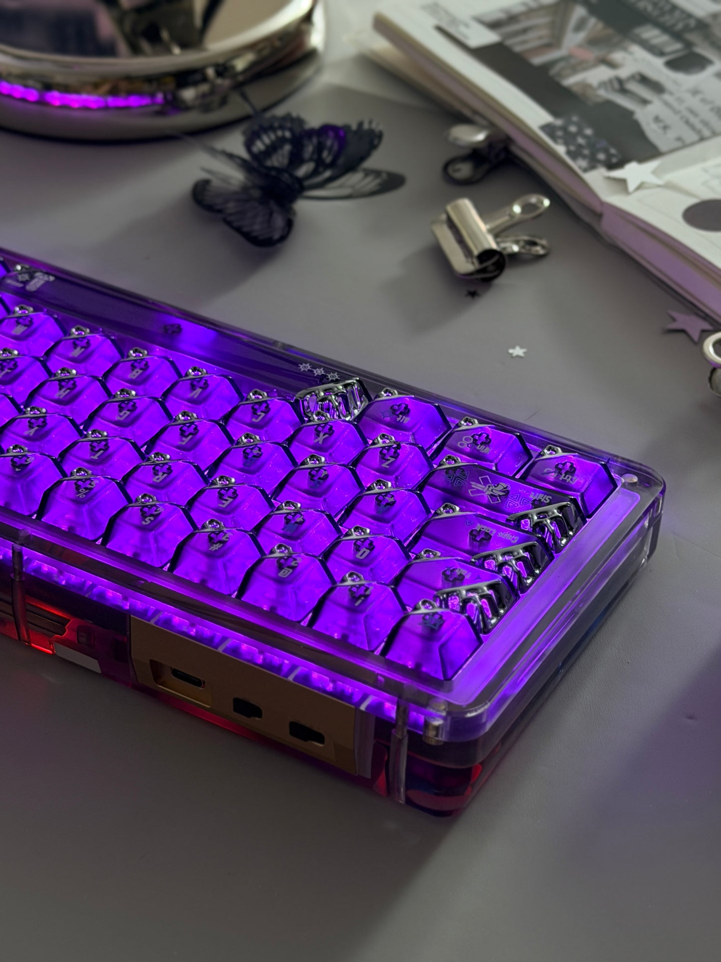Unboxing Clearance ONLY 1 KiiBOOM Phantom 68 Black Crystal Gasket-Mounted Mechanical Keyboard & QUANTUM HONEYCOMB KEYCAPS