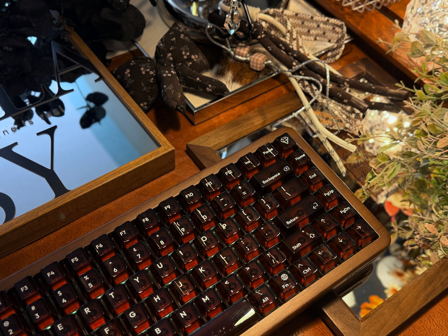 Unboxing Clearance ONLY 1 Instock WOMIER WD75 WIRELESS WOODEN KEYBOARD ➕ lelelab Lele Gems Crystal Keycaps